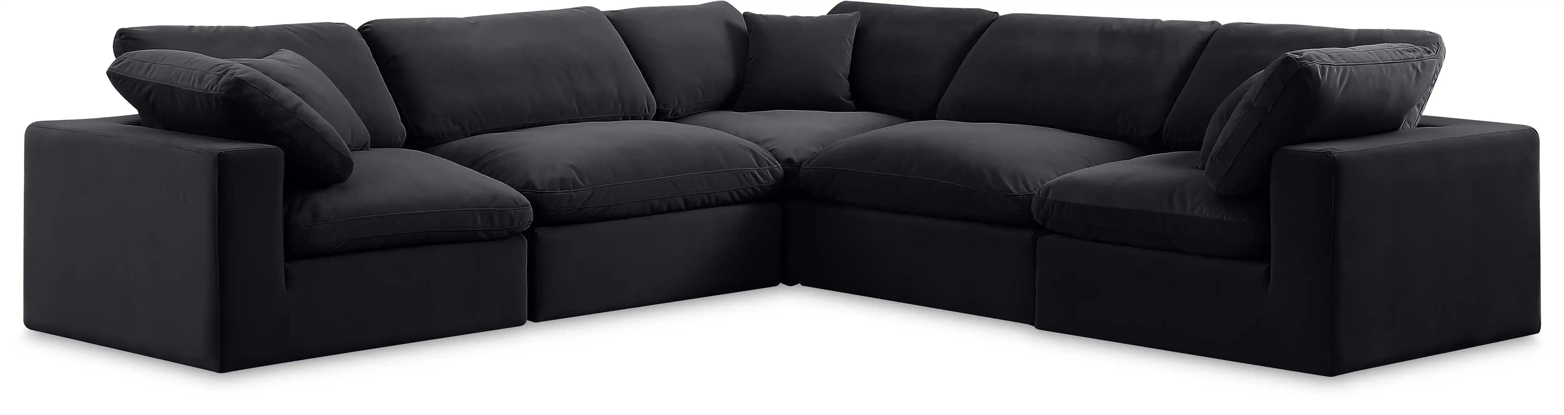 Comfy - 5 Piece Velvet Modular Corner Sectional - Best Buy Furniture