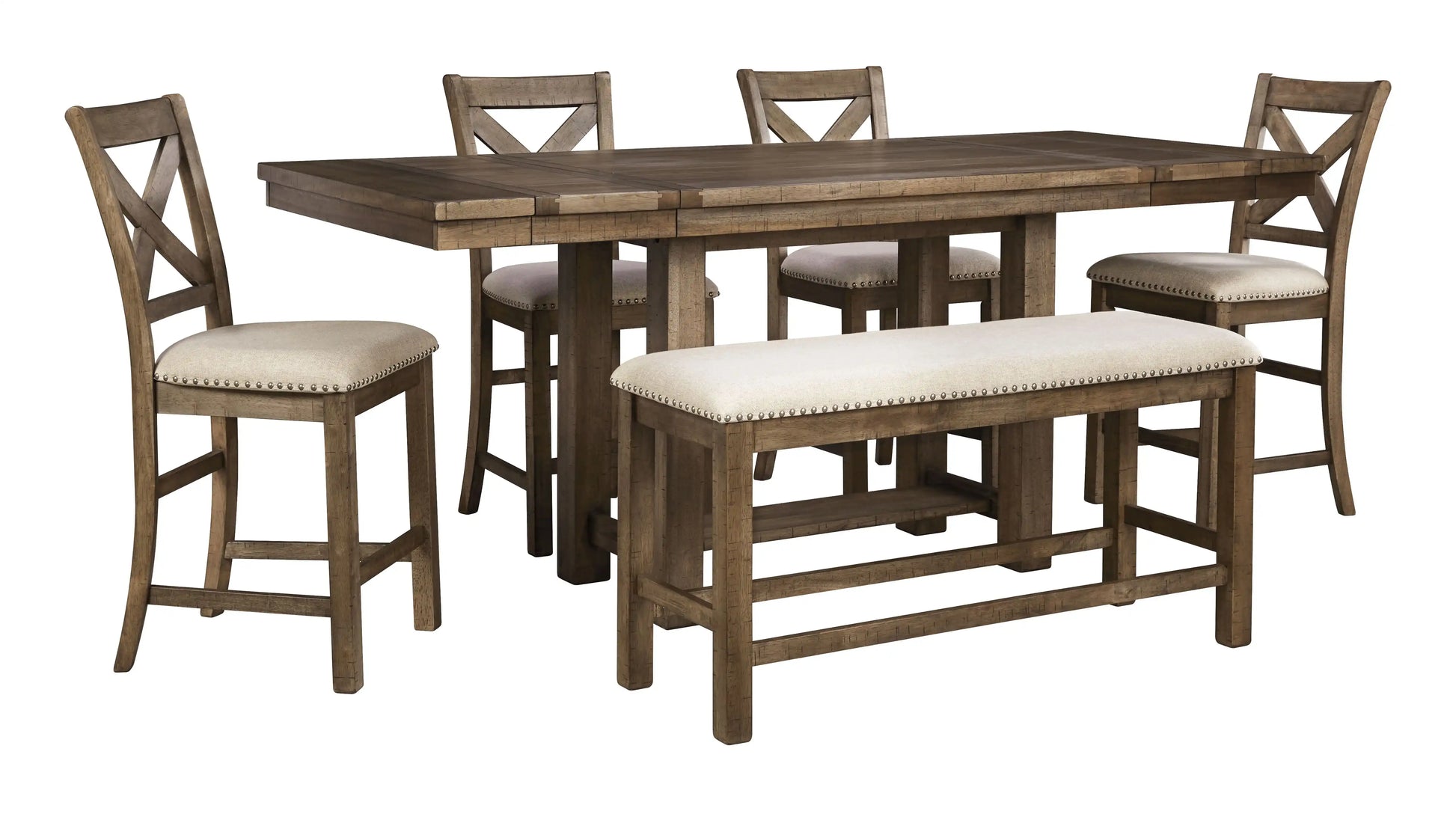 Moriville - Rectangular Dining Room Counter Extension Table - Grayish Brown - Best Buy Furniture