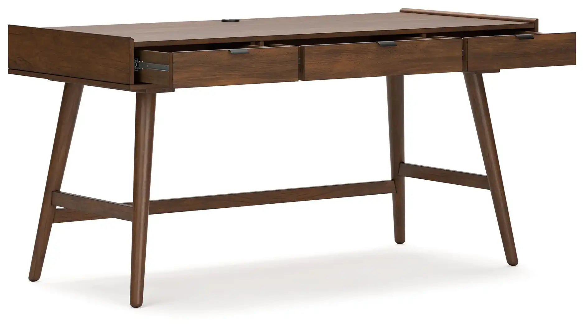 Lyncott - 3 Pc. - Home Office Desk, Chair, Bookcase - Brown