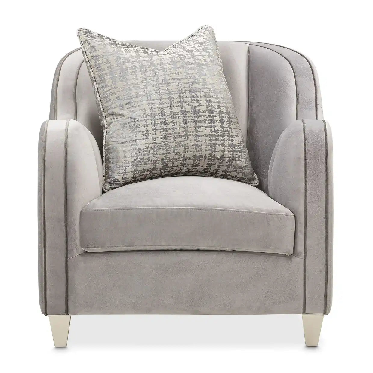 Roxbury Park - Velvet Matching Chair - Steel/Slate - Best Buy Furniture