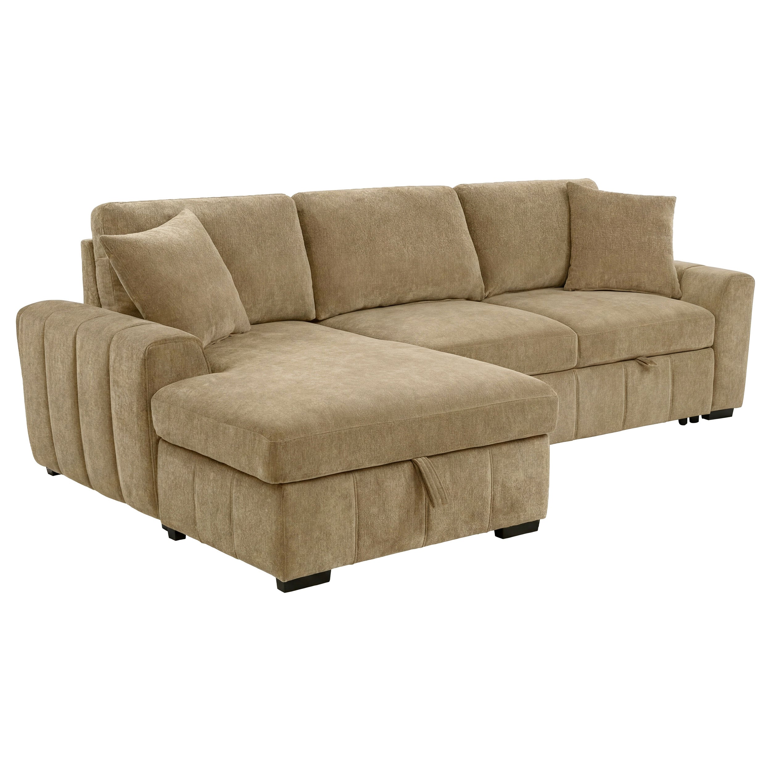 Pastrana Upholstered Sleeper Sectional Sofa LAF Chaise Camel-