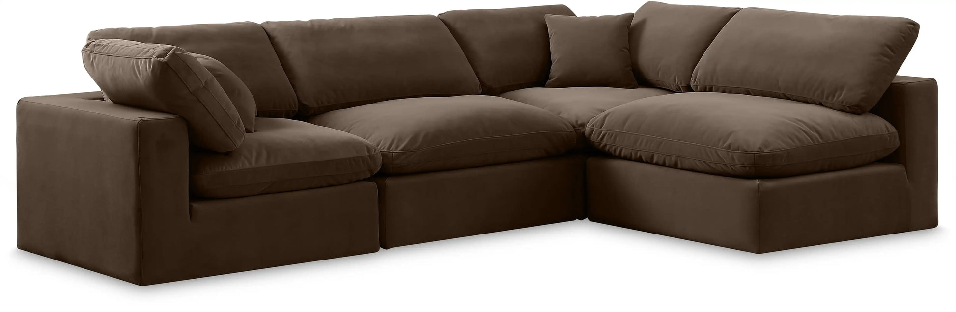 Comfy - 4 Piece Velvet Modular Armless Sectional - Best Buy Furniture