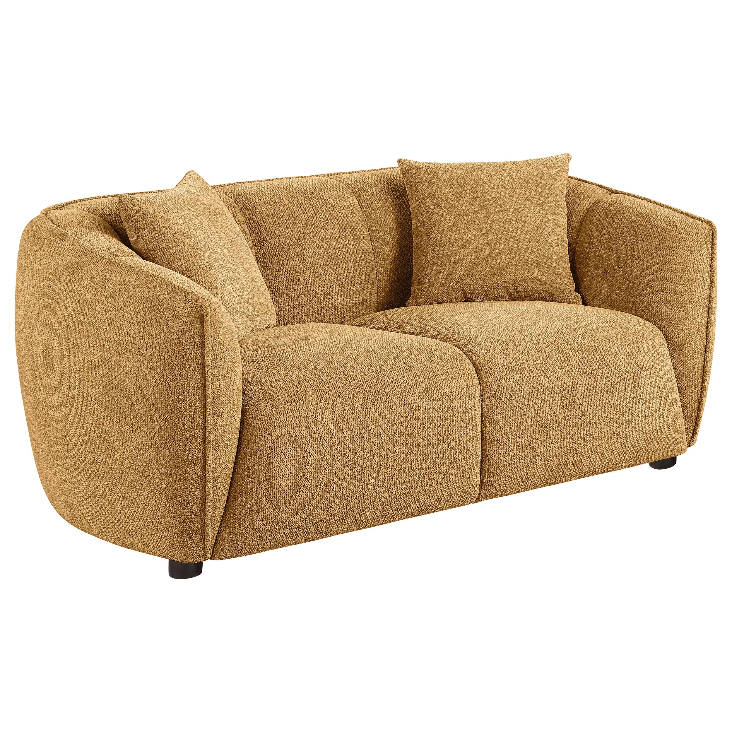 Aleisha Chenille Upholstered Loveseat Mustard Yellow-