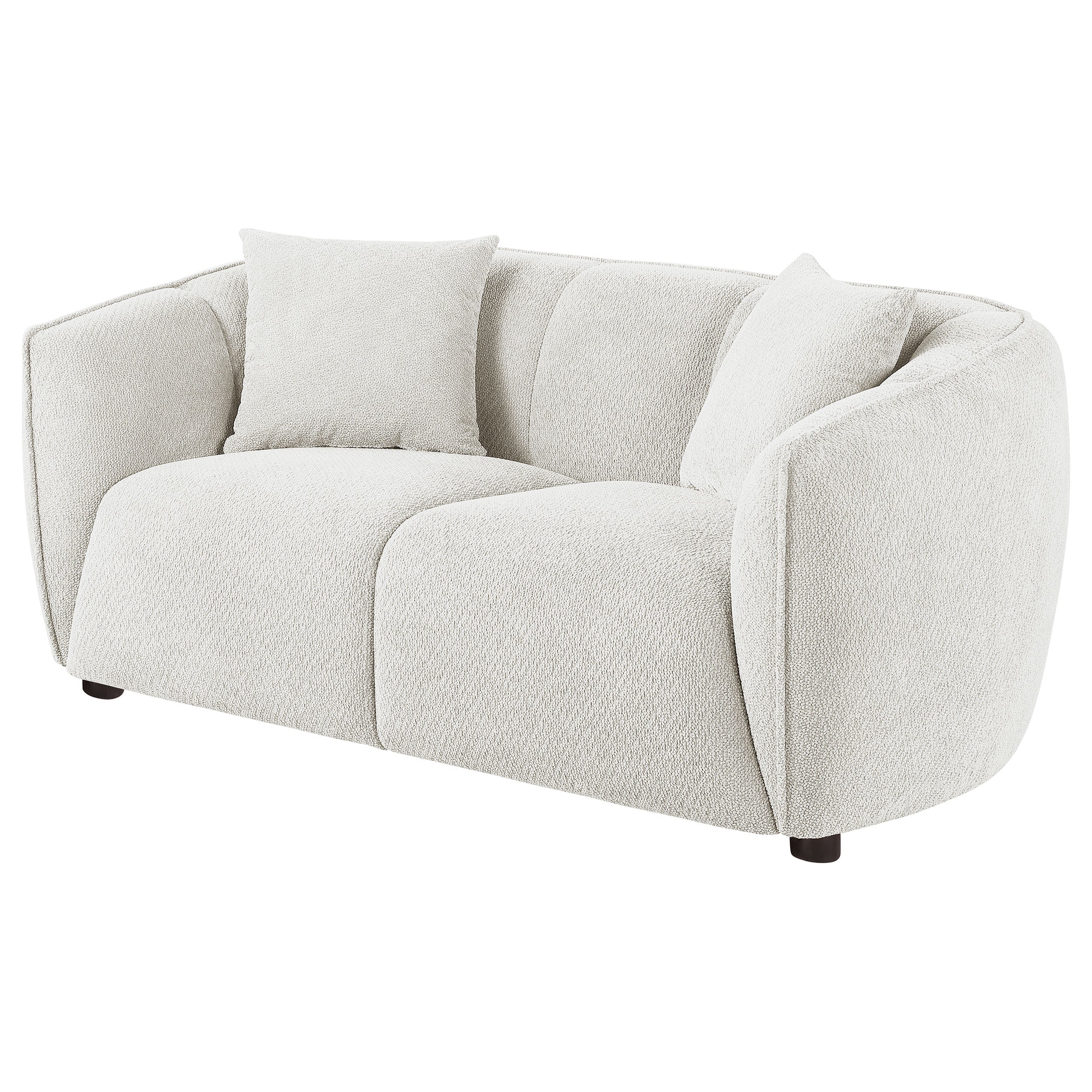 Aleisha Chenille Upholstered Loveseat Ivory-