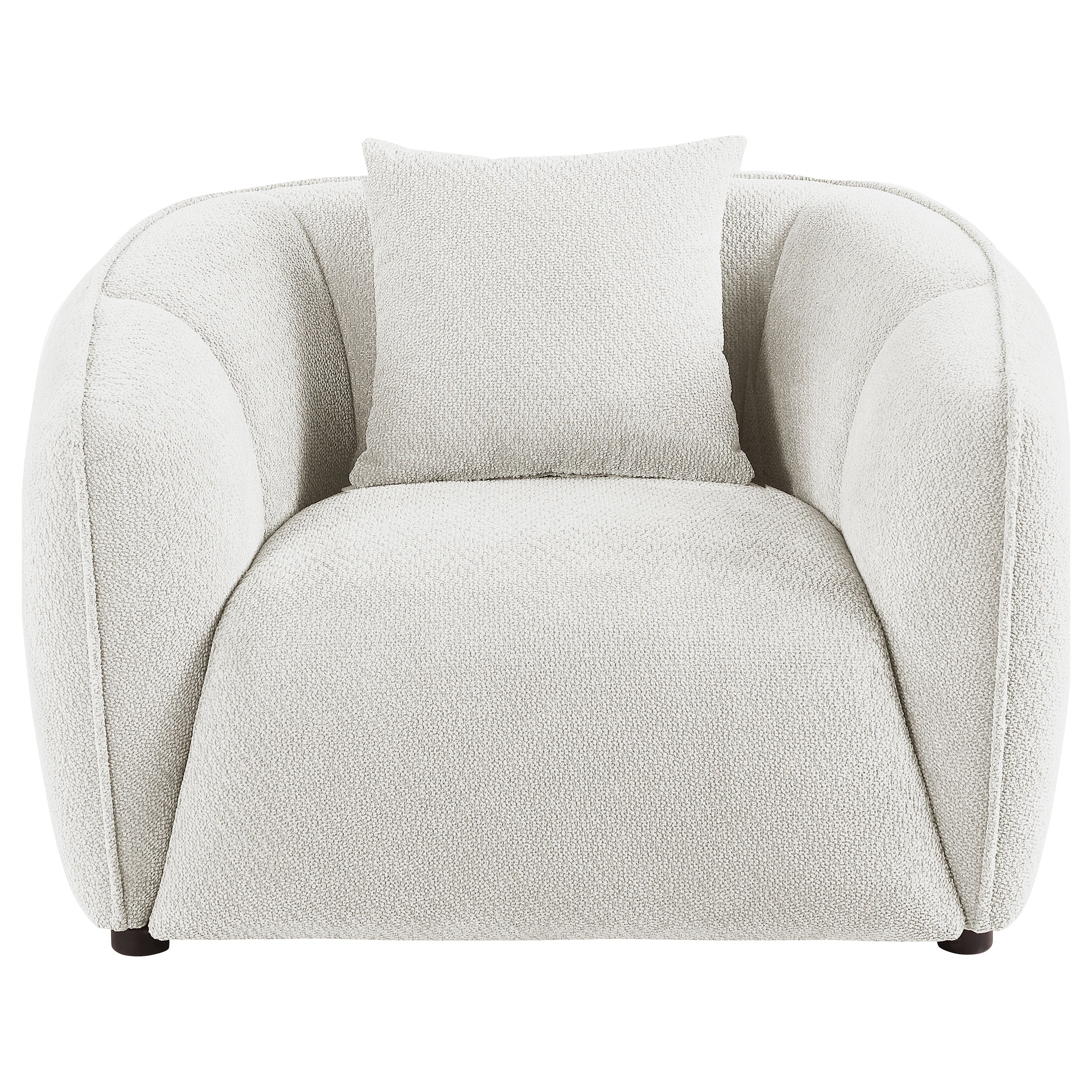 Aleisha Chenille Upholstered Accent Chair Ivory-