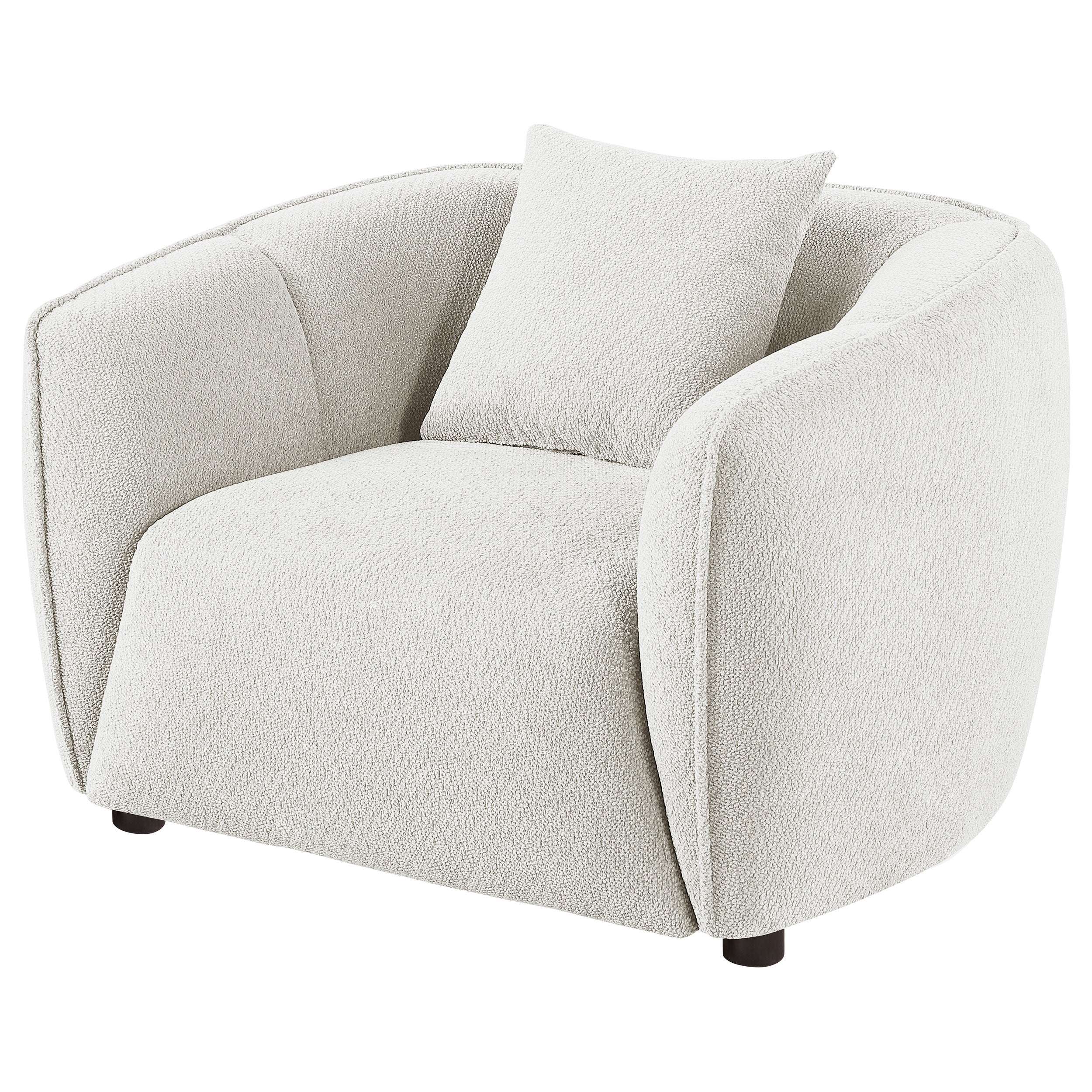 Aleisha Chenille Upholstered Accent Chair Ivory-