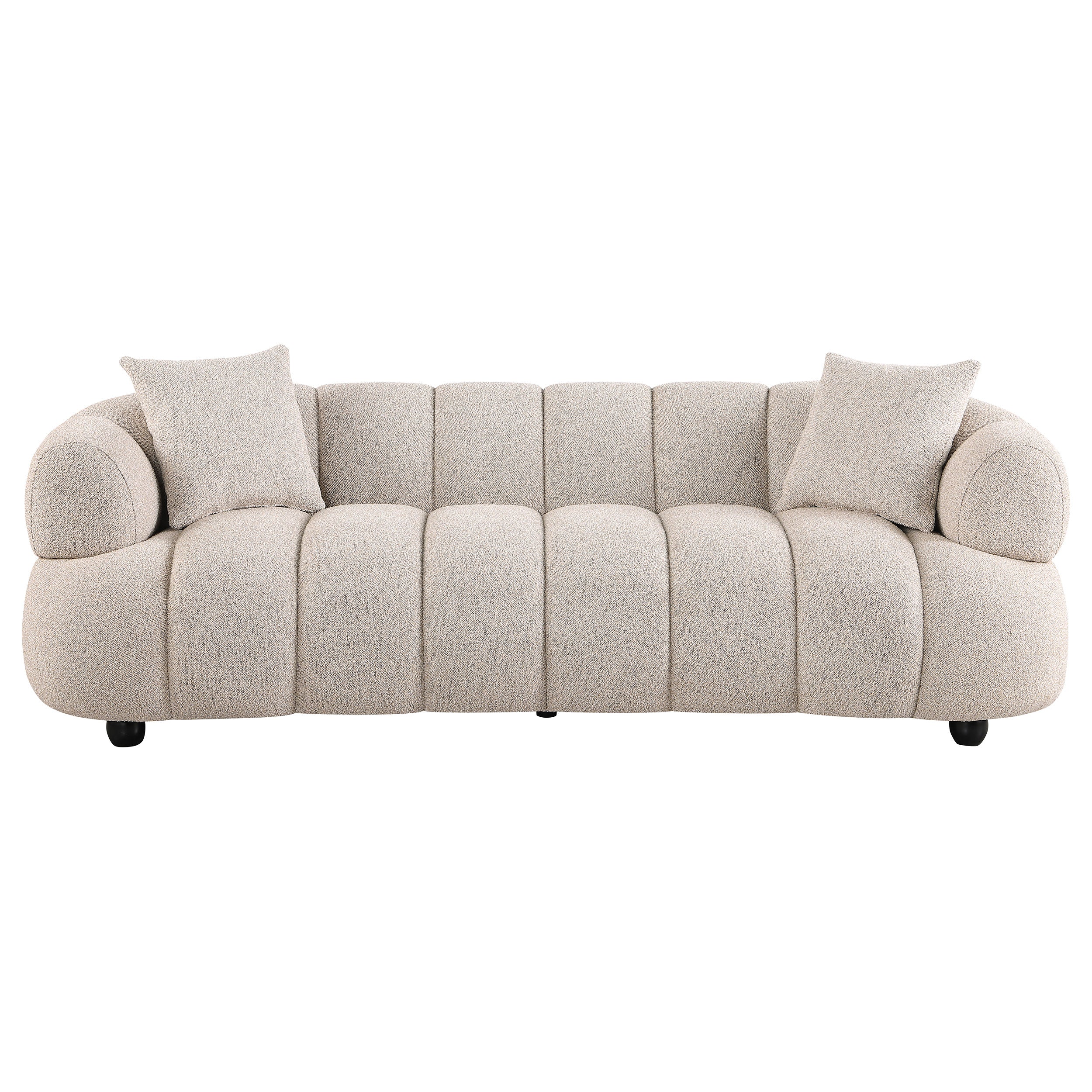 Whitney Contemporary Channel Tufted Boucle Upholstered Sofa-