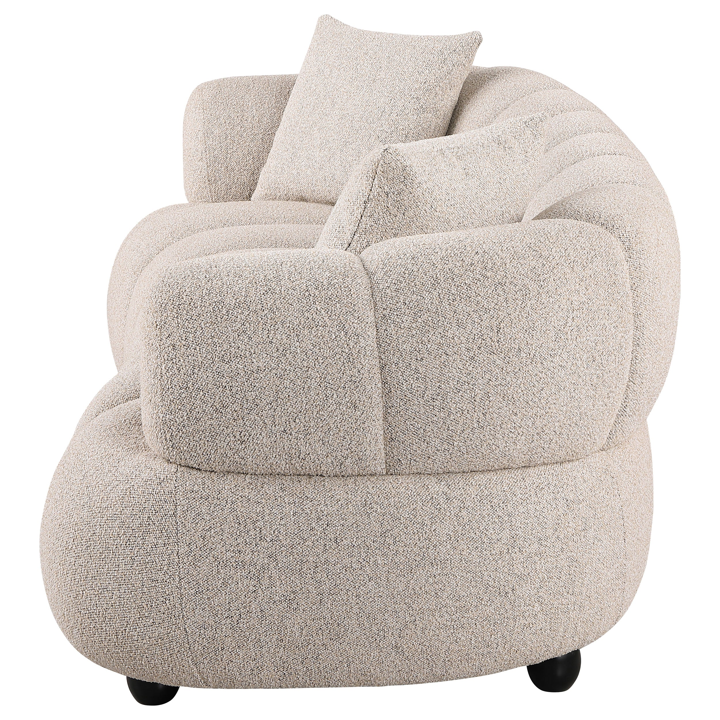 Whitney Contemporary Channel Tufted Boucle Upholstered Sofa-