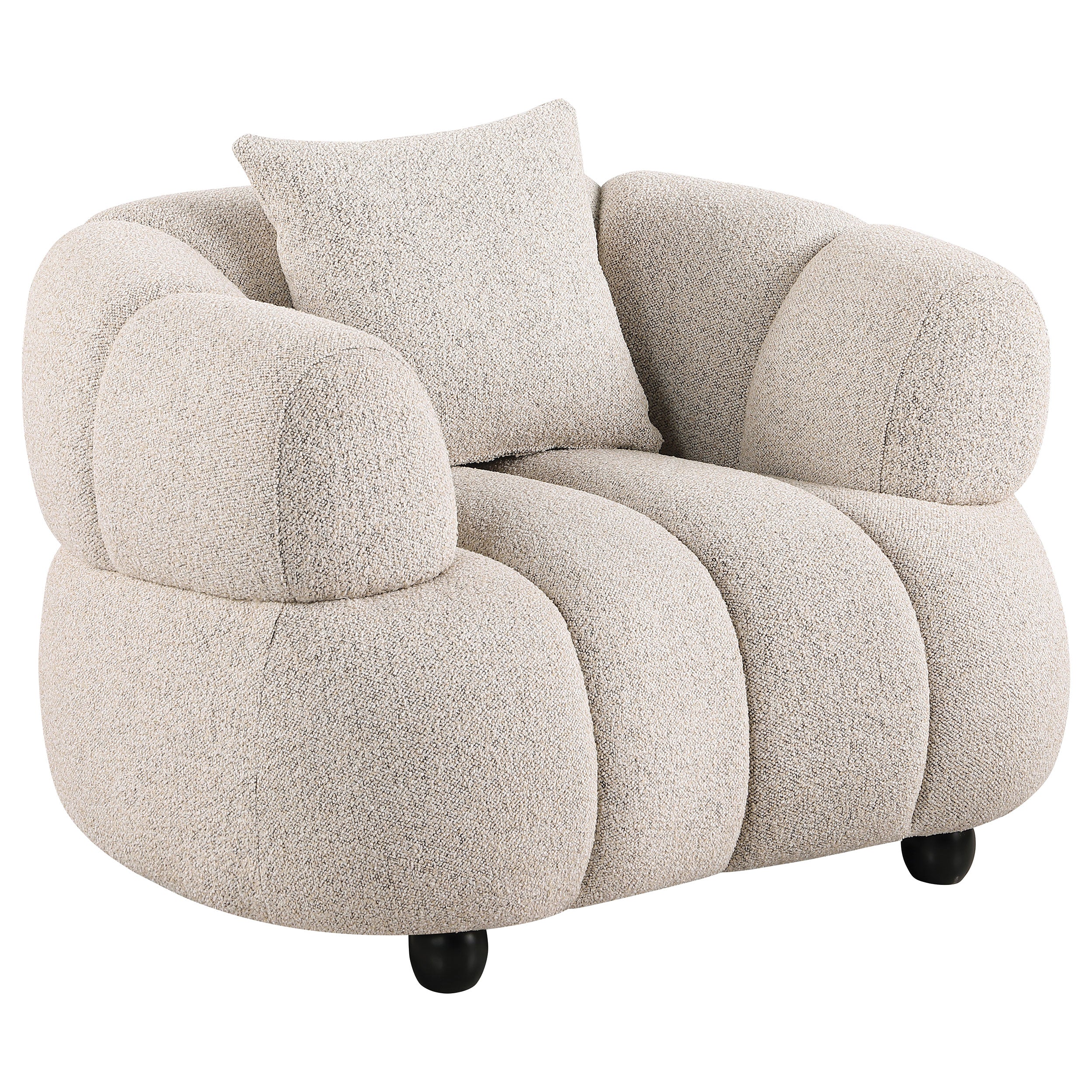 Whitney Contemporary Channel Tufted Boucle Upholstered Accent Chair-