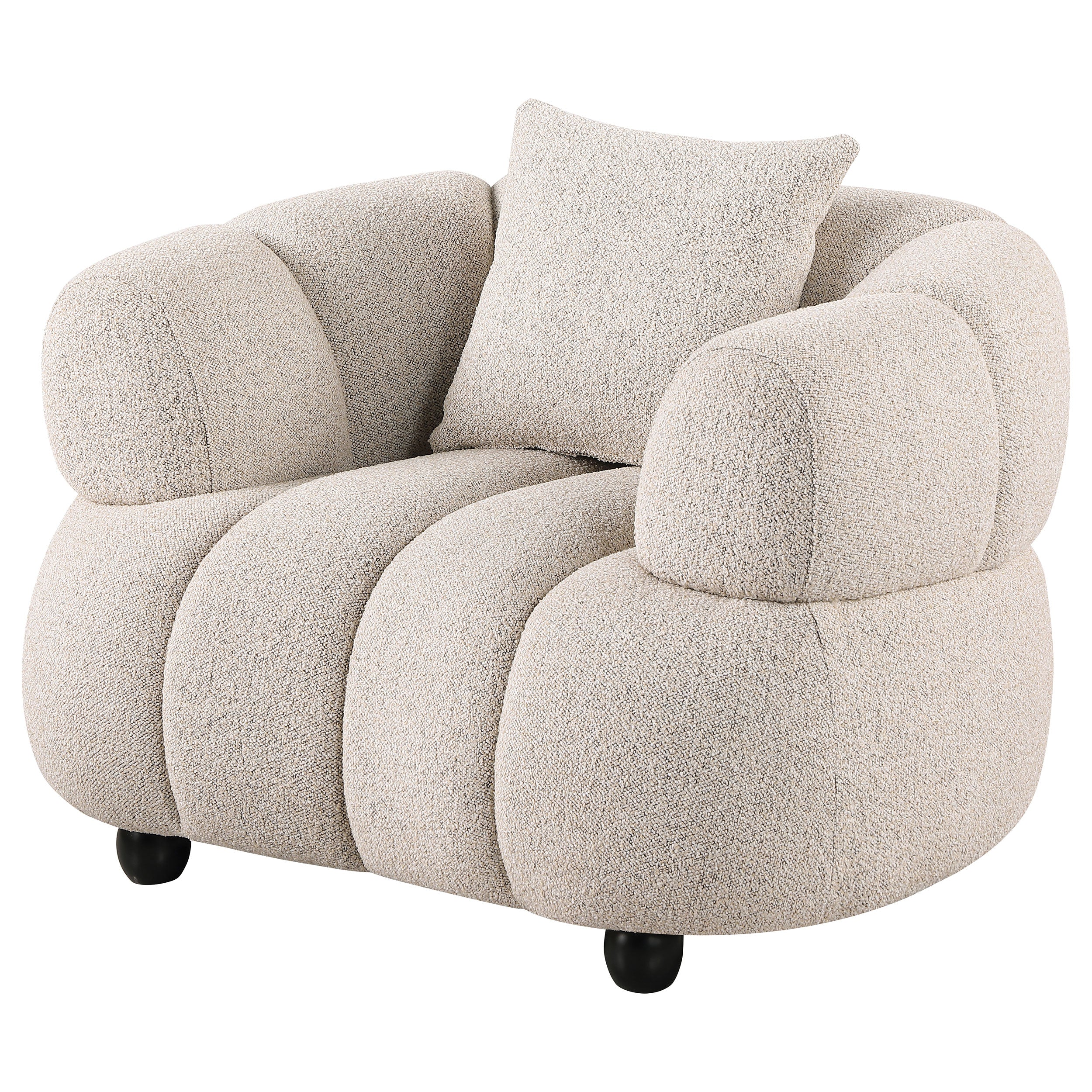 Whitney Contemporary Channel Tufted Boucle Upholstered Accent Chair-