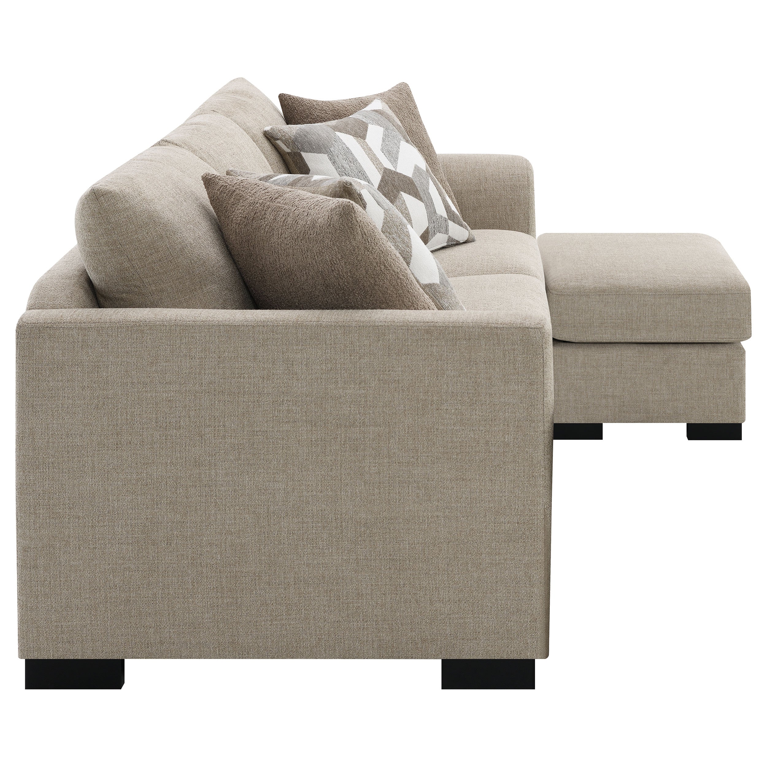 Storey Upholstered Sleeper Sectional Chaise Sofa Camel-