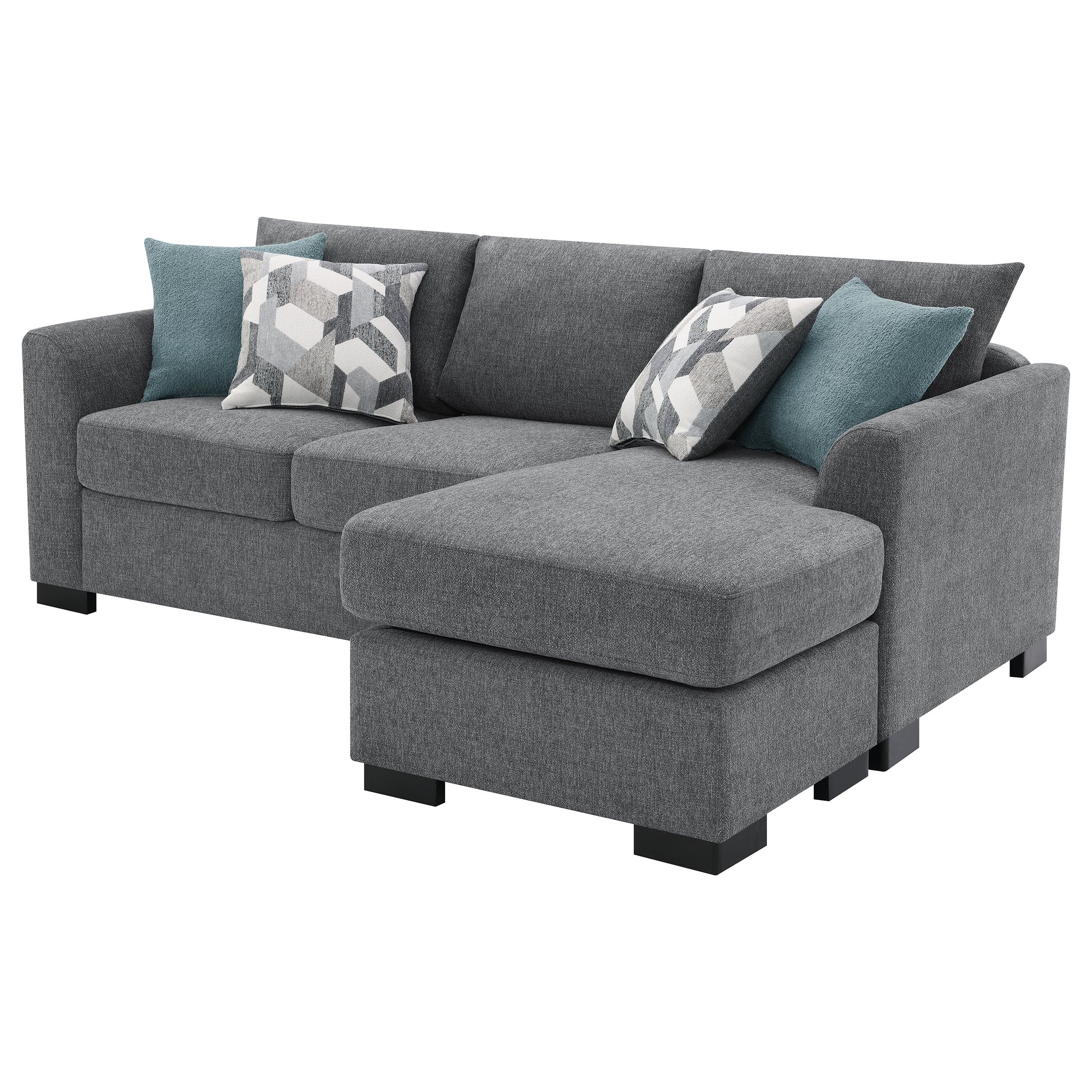 Storey Upholstered Sleeper Sectional Chaise Sofa Grey-