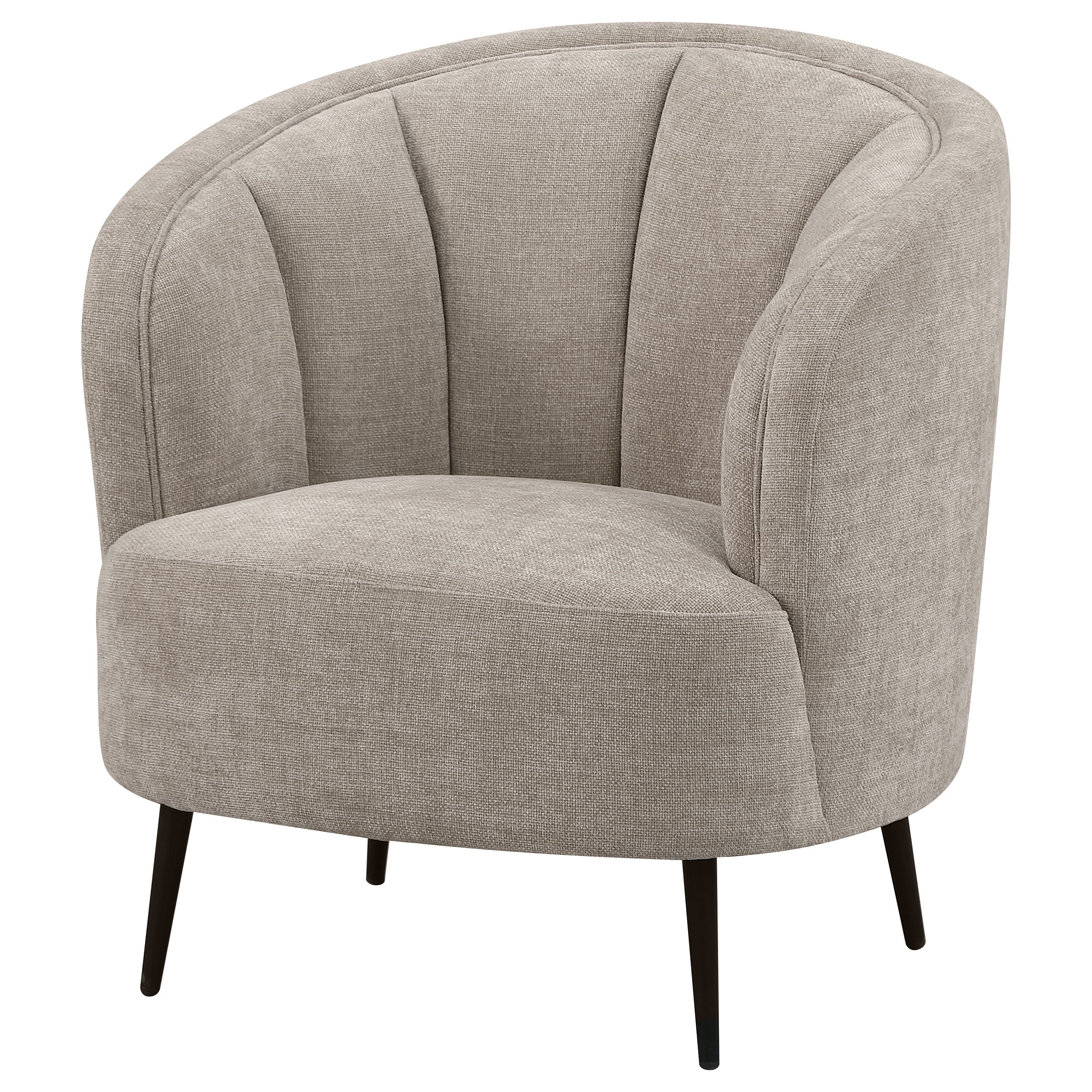Ellorie Upholstered Channel Back Curved Chair Beige-