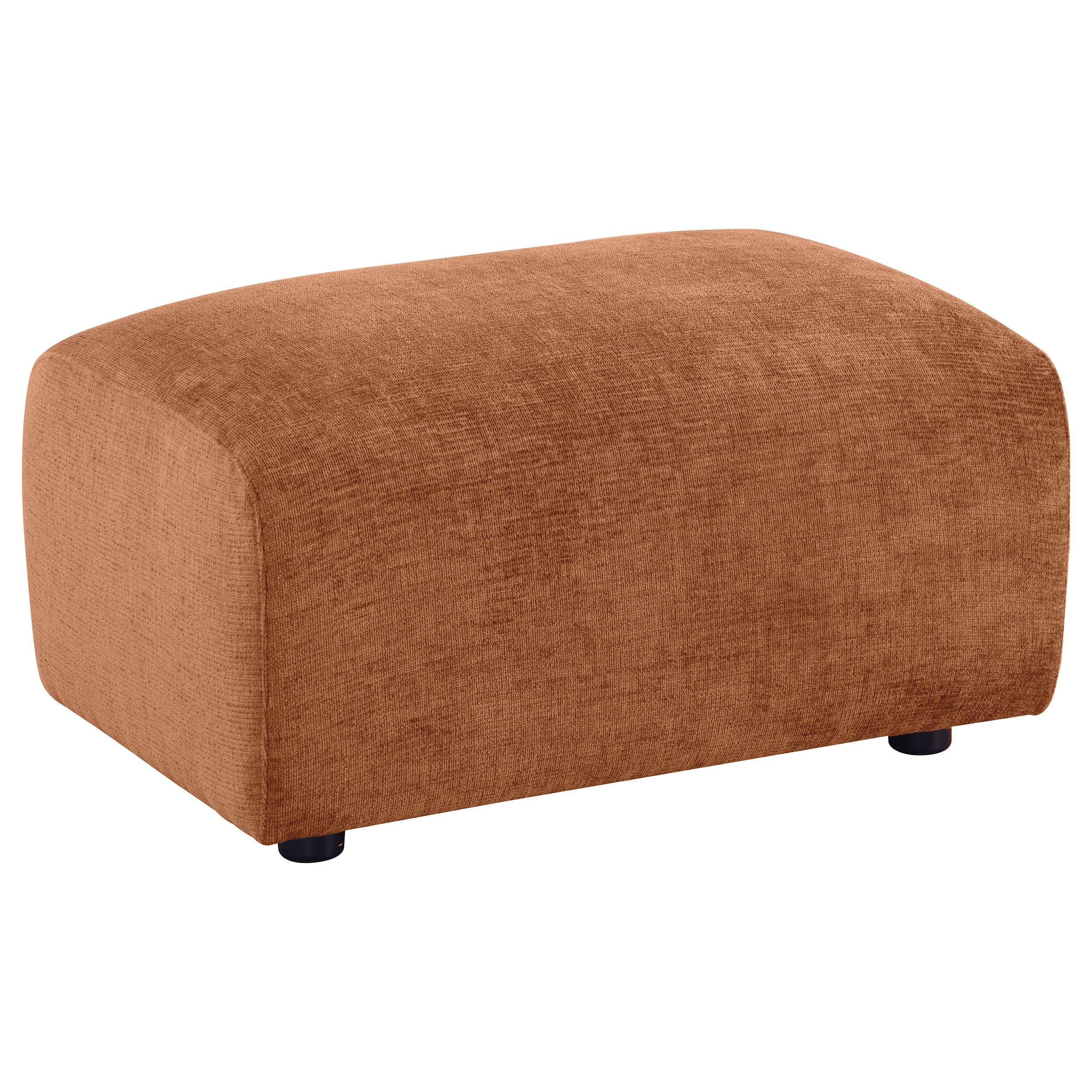 Burnett Chenille Upholstered Ottoman Burnt Orange-