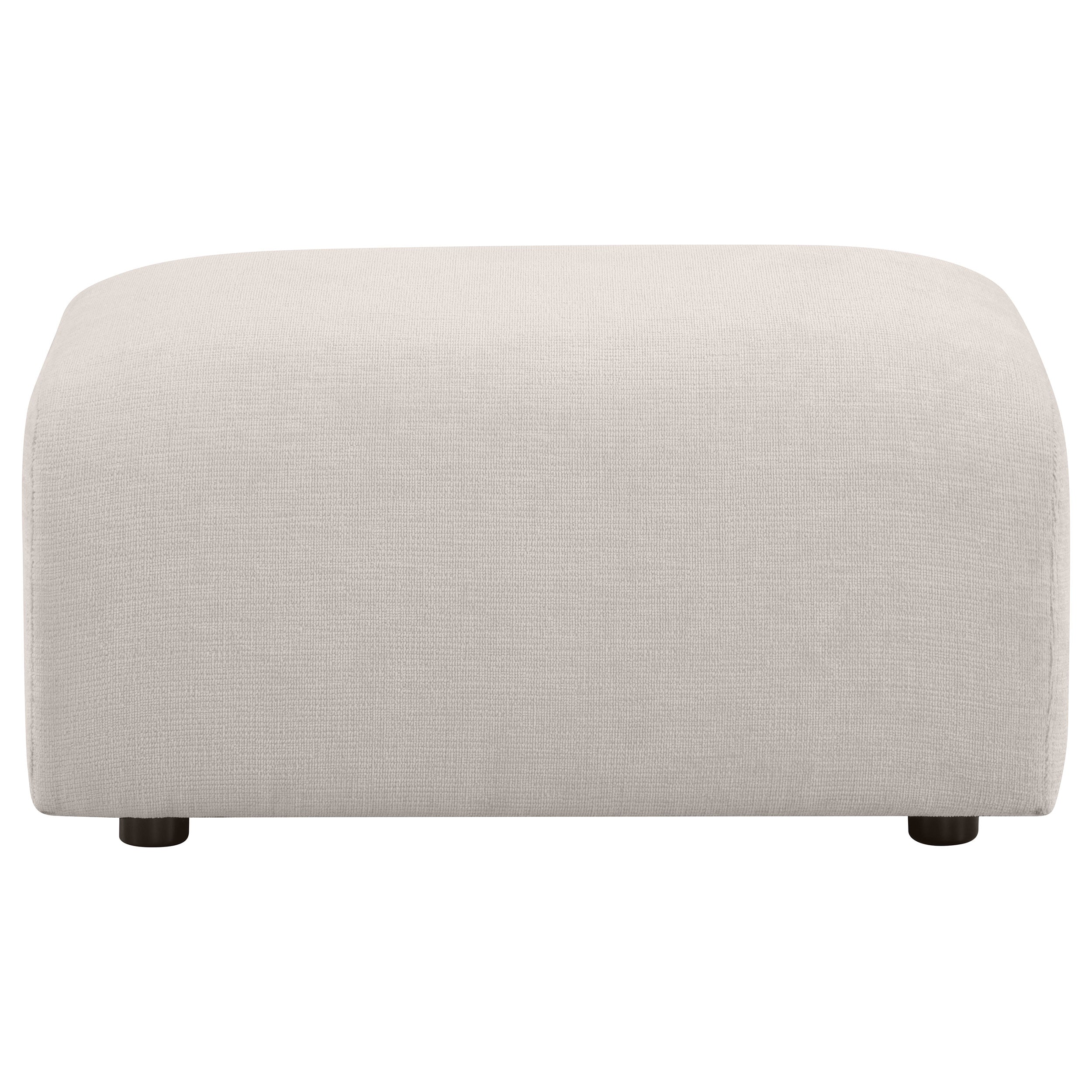 Burnett Chenille Upholstered Ottoman Ivory-