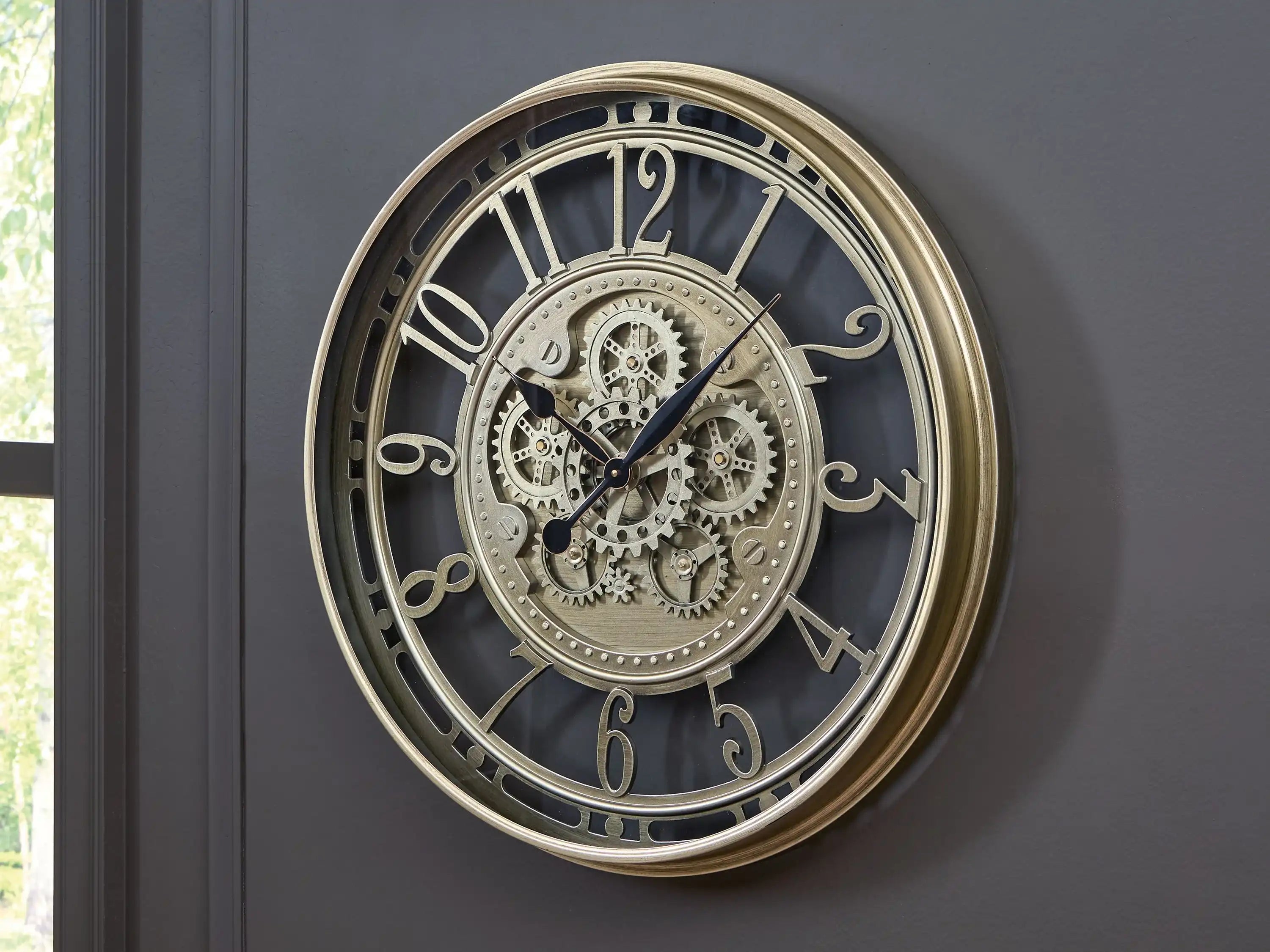 Gilover - Wall Clock - Champagne Finish - Best Buy Furniture