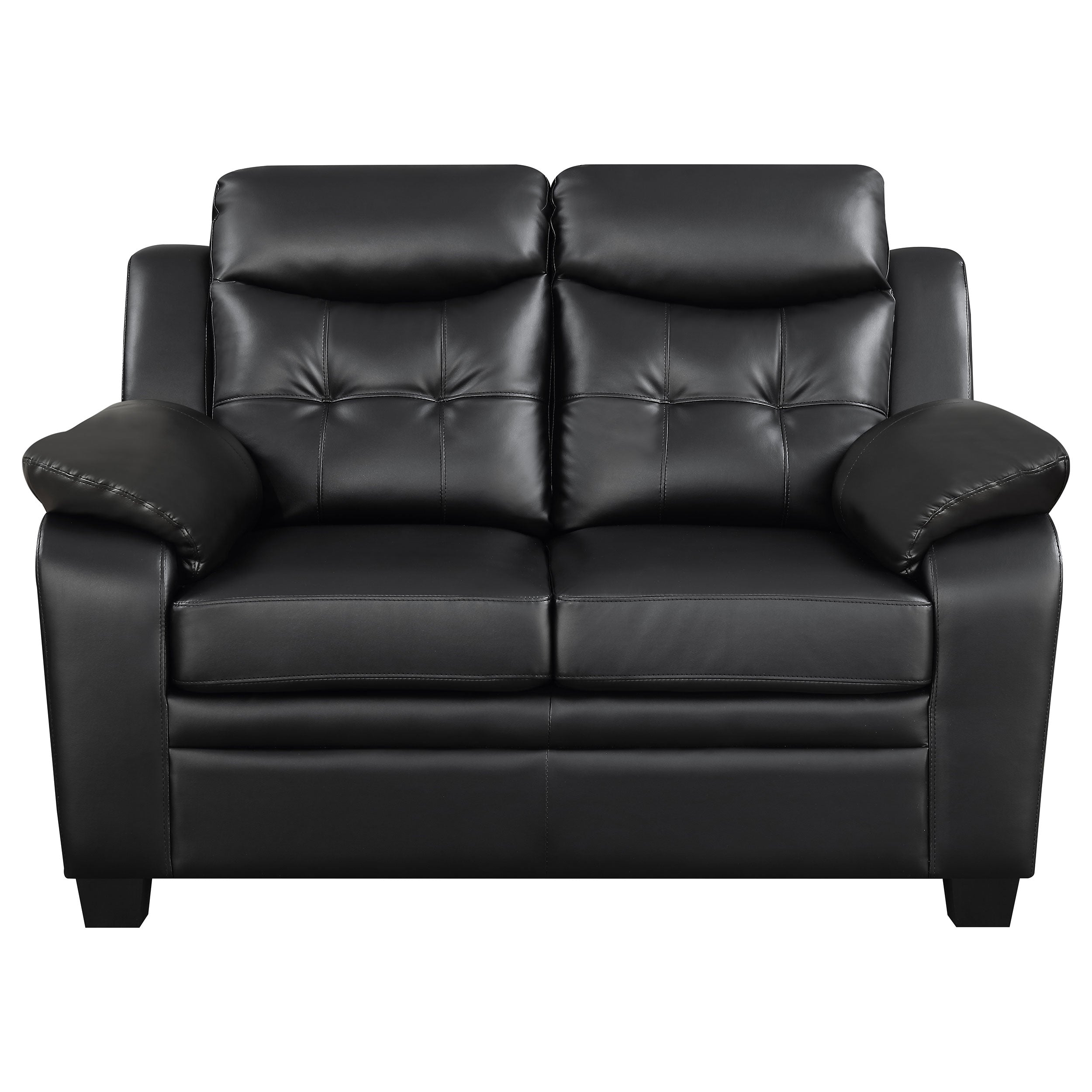 Finley Upholstered Padded Arm Tufted Loveseat Black-CoasterEveryday