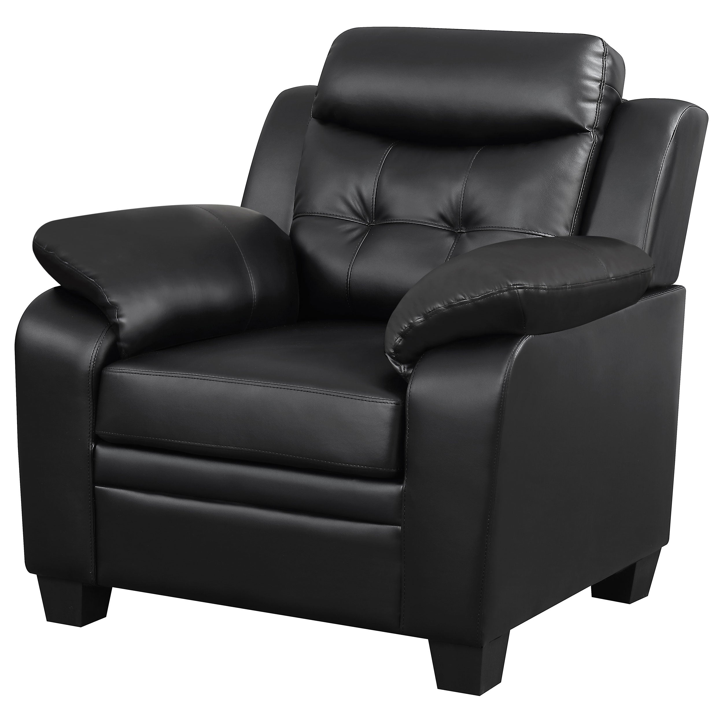 Finley Upholstered Padded Arm Tufted Accent Chair Black-CoasterEveryday
