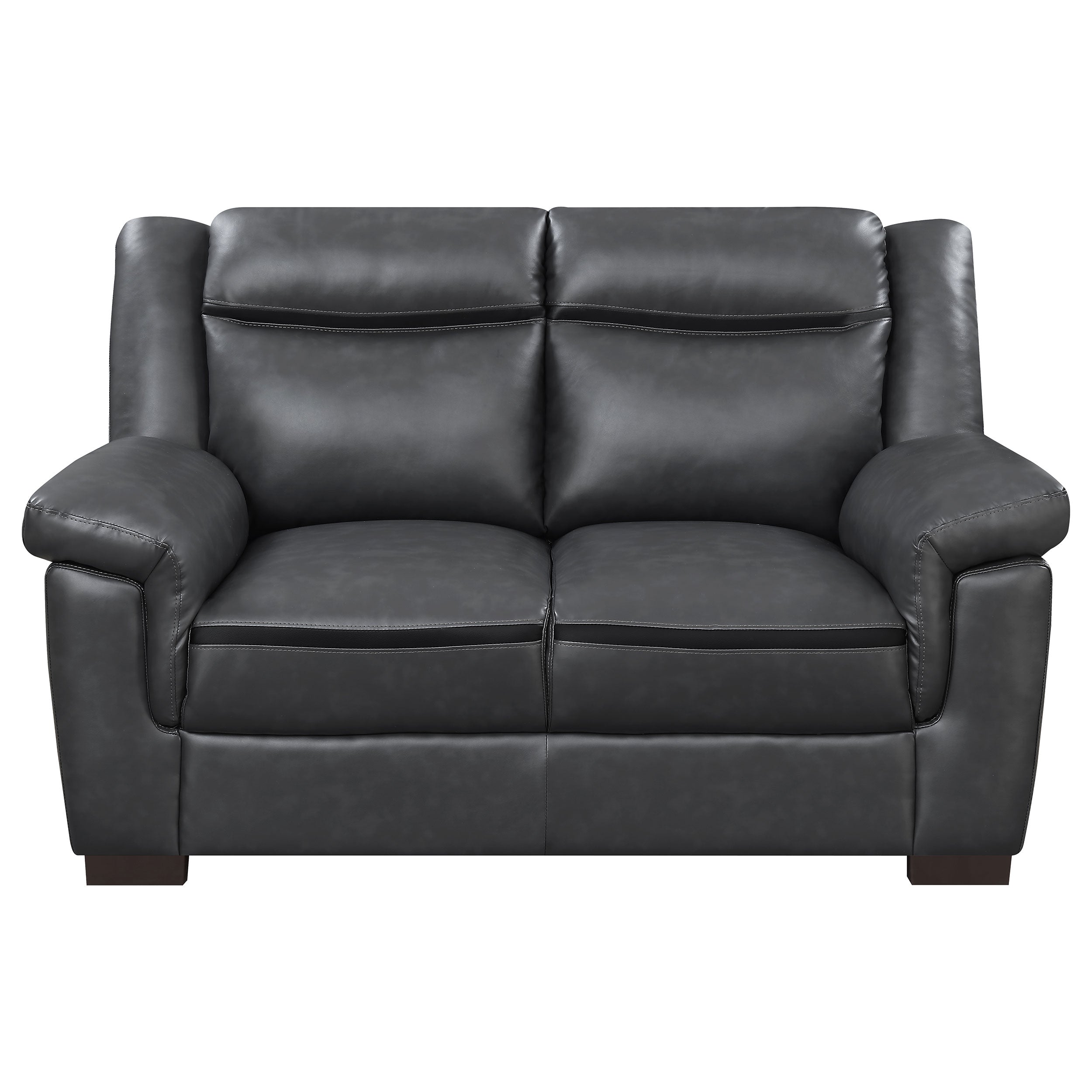 Arabella Upholstered Padded Arm Loveseat Grey-CoasterEveryday