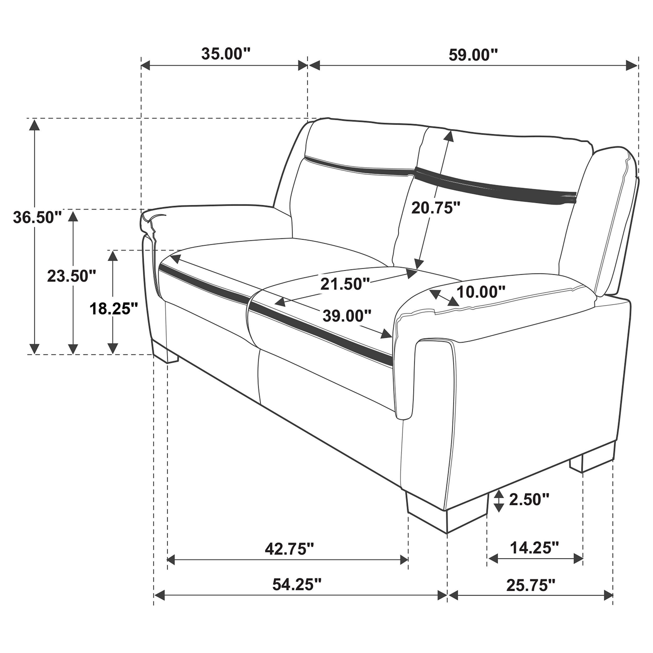 Arabella Upholstered Padded Arm Loveseat Grey-CoasterEveryday
