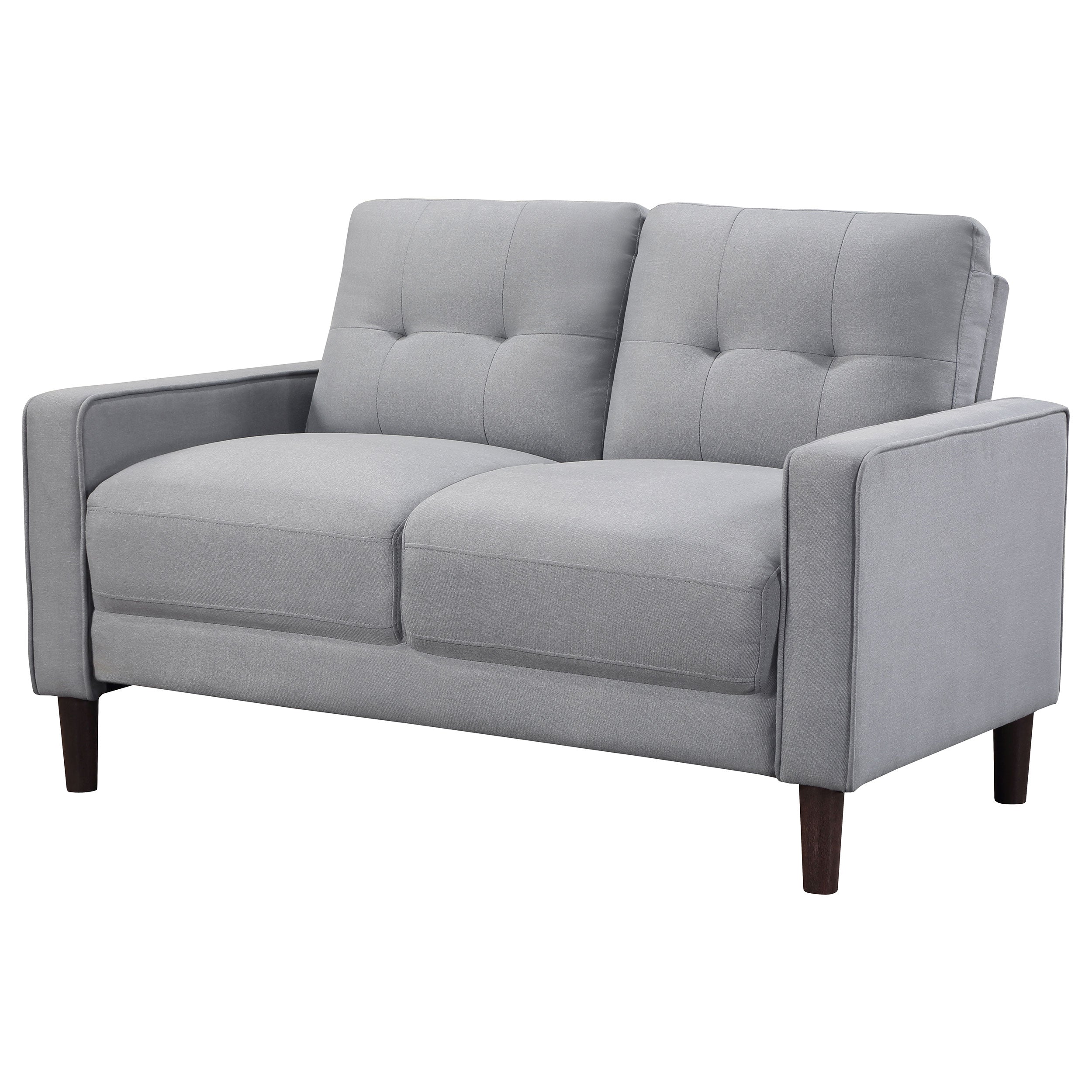 Bowen Upholstered Track Arm Tufted Loveseat Grey-
