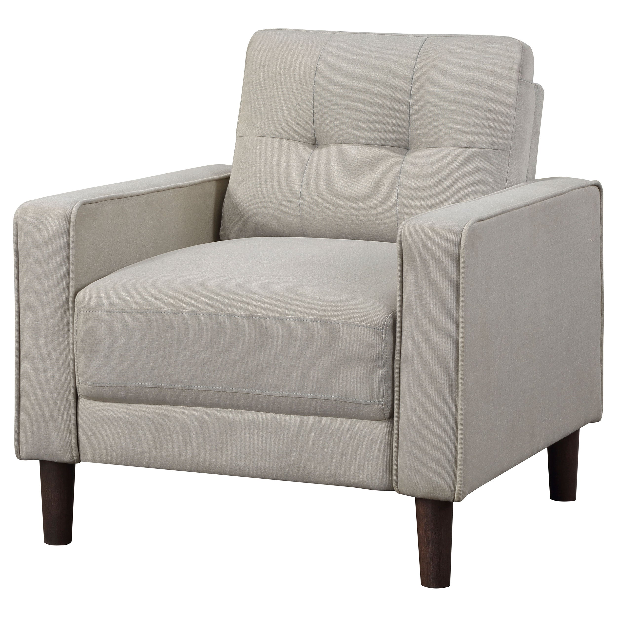 Bowen Upholstered Track Arm Tufted Accent Chair Beige-