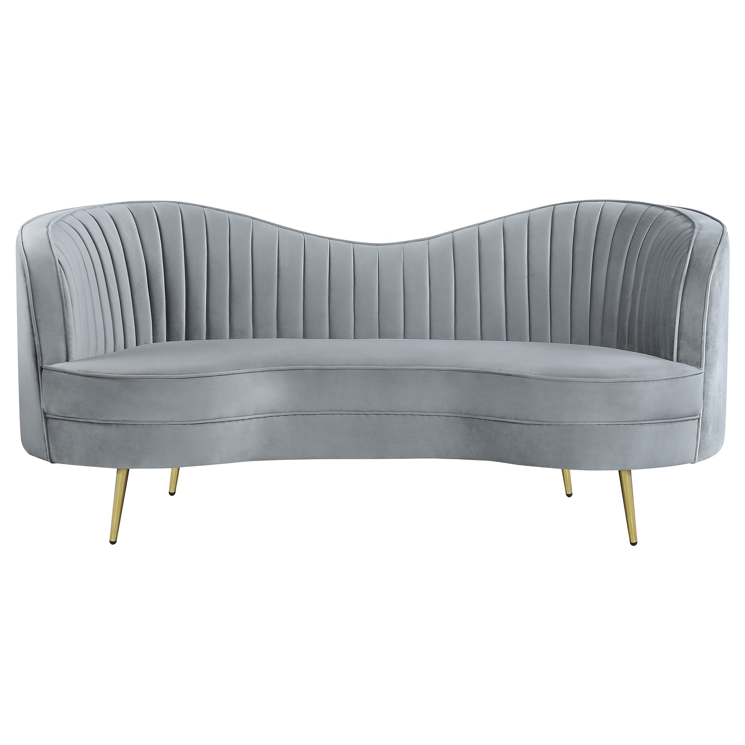 Sophia Upholstered Channel Tufted Loveseat Grey-CoasterEssence