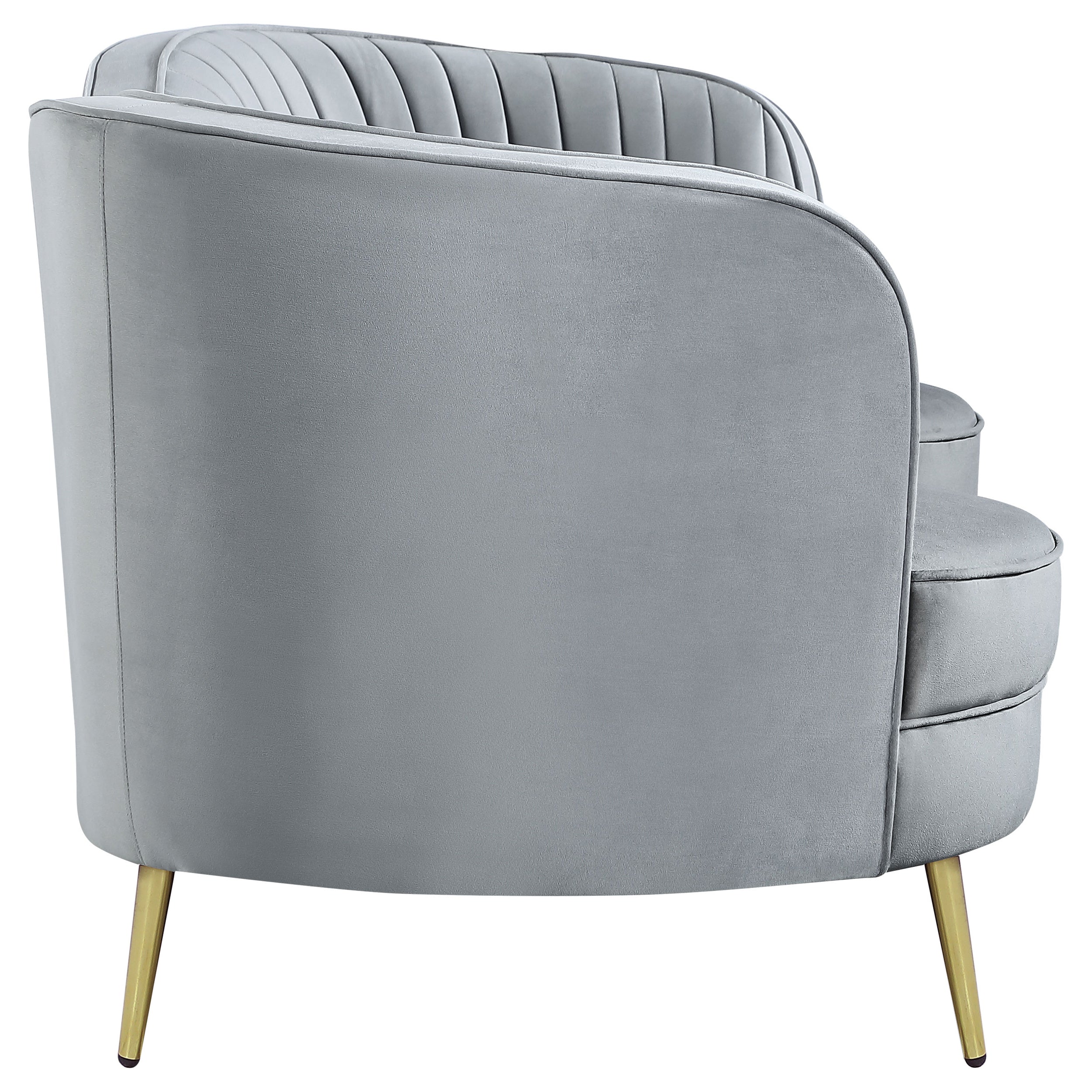 Sophia Upholstered Channel Tufted Loveseat Grey-CoasterEssence