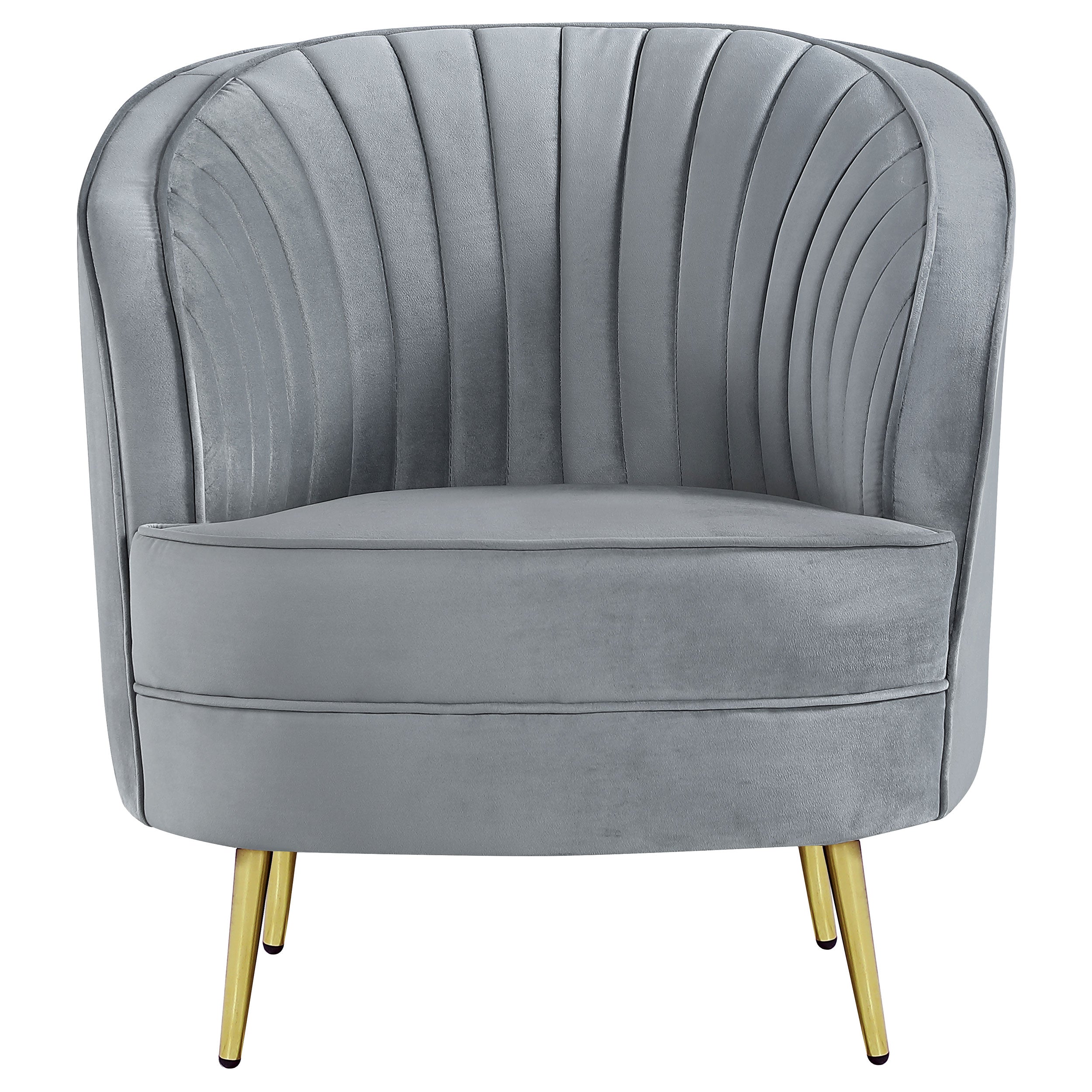 Sophia Upholstered Channel Tufted Barrel Accent Chair Grey-CoasterEssence