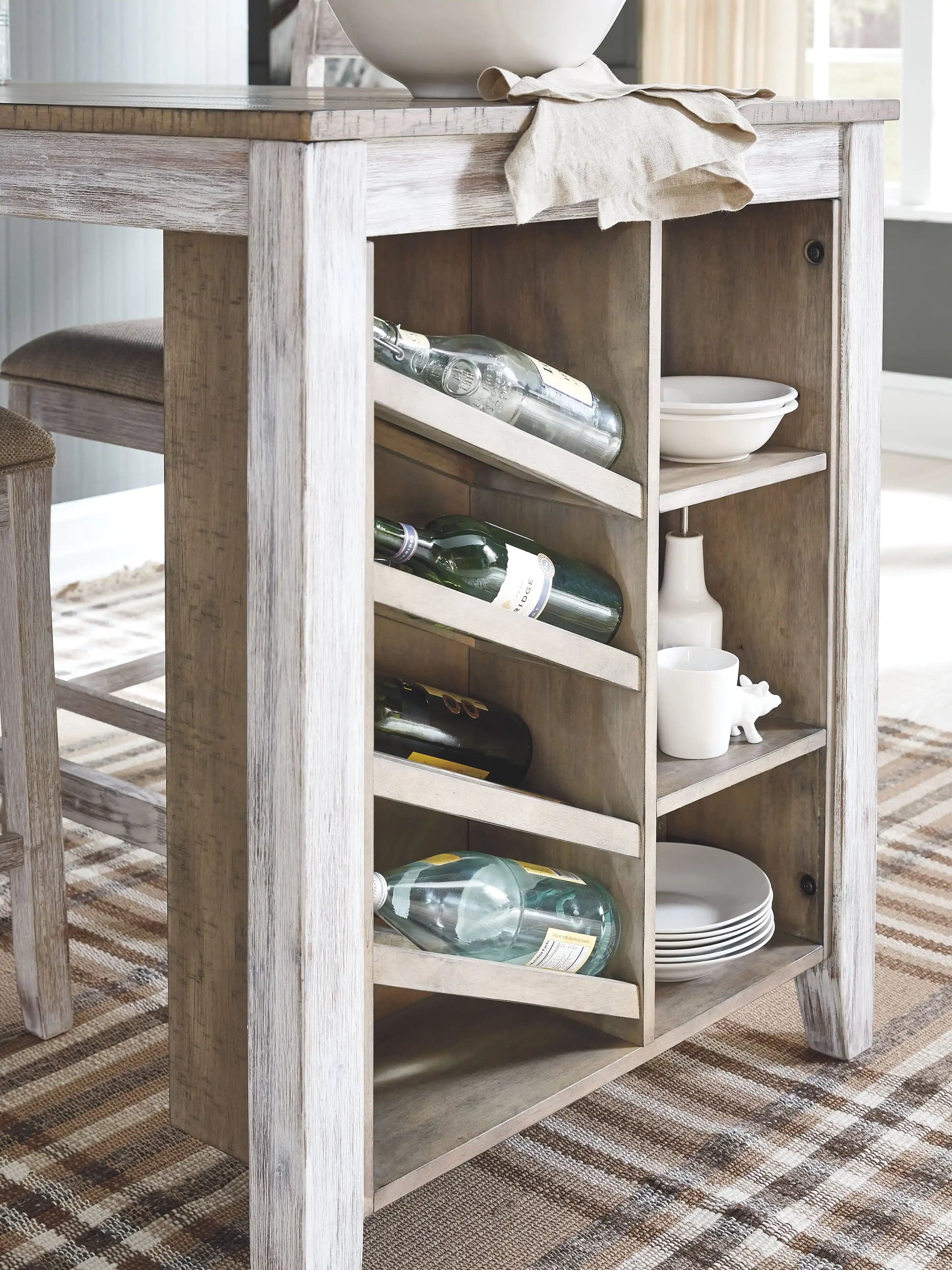 Skempton - Rectangular Counter Table With Storage Set - Best Buy Furniture