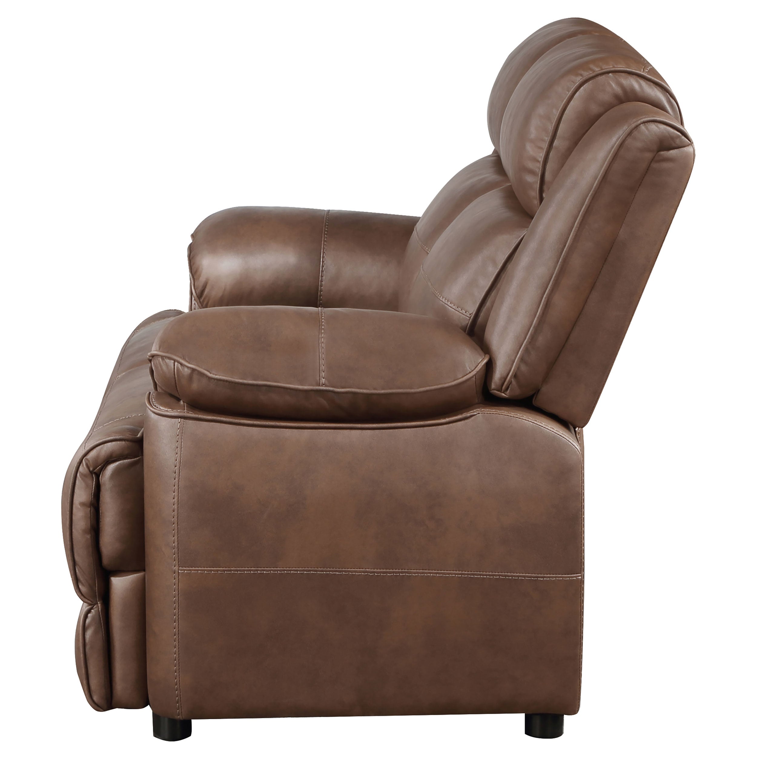 Ellington Upholstered Padded Arm Loveseat Dark Brown-