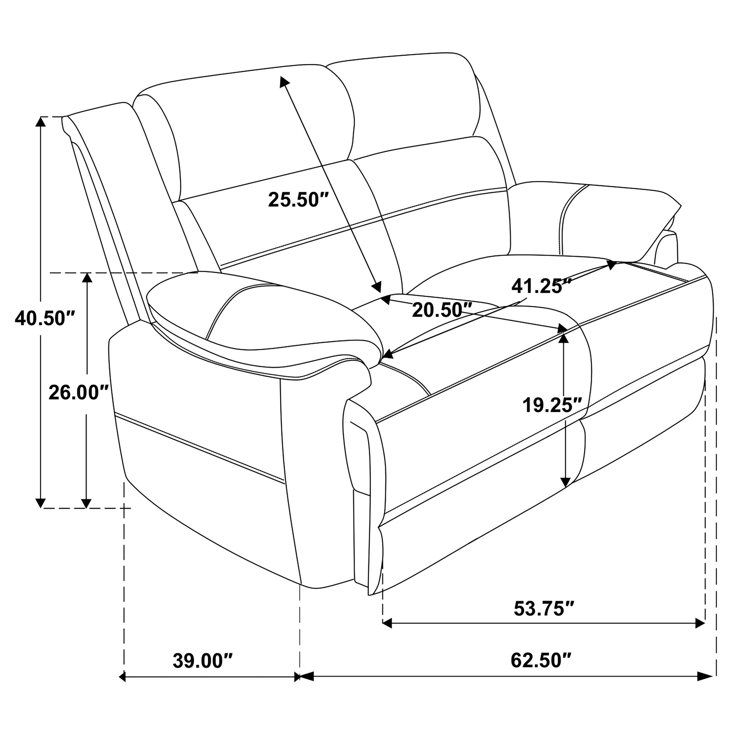 Ellington Upholstered Padded Arm Loveseat Dark Brown-