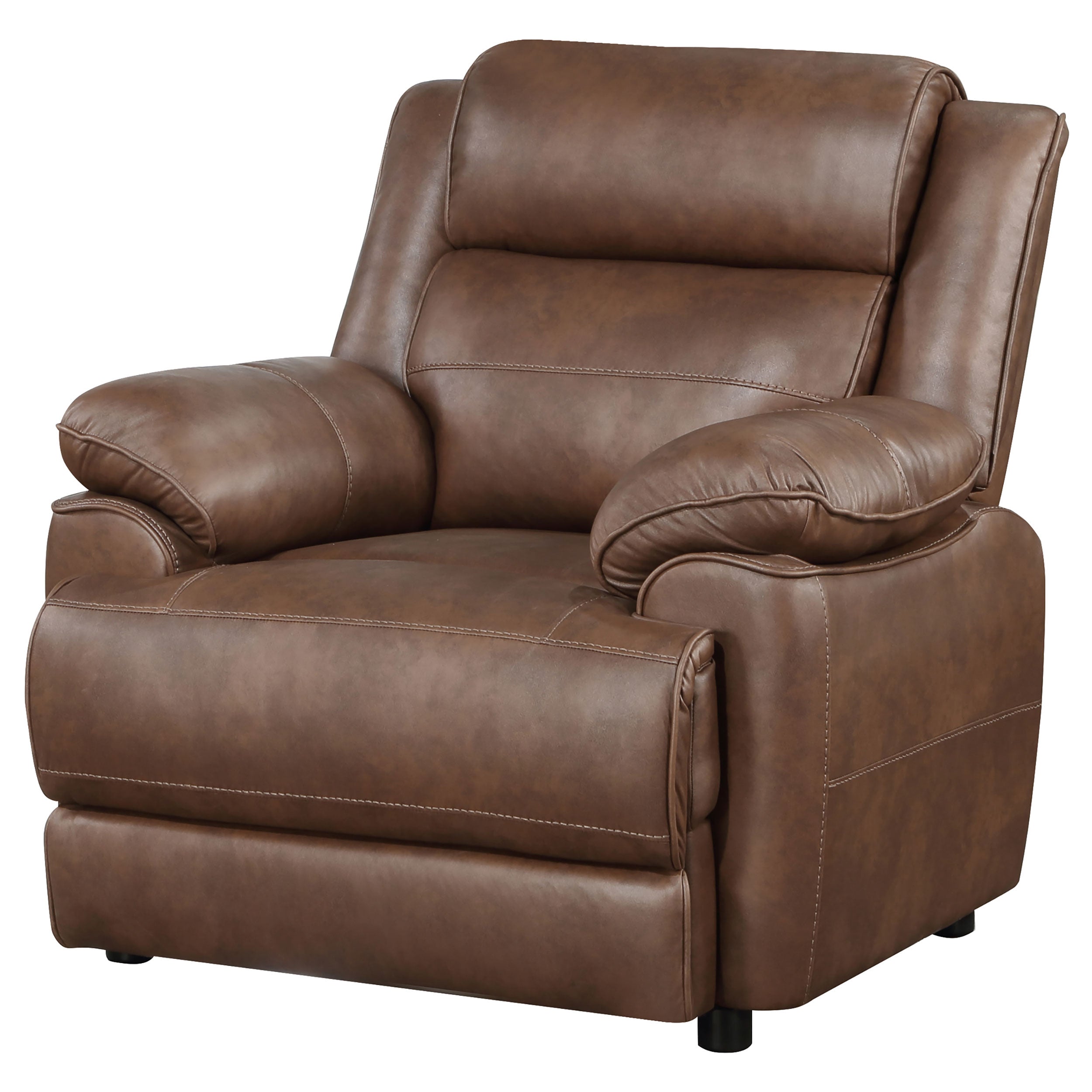 Ellington Upholstered Padded Arm Accent Chair Dark Brown-