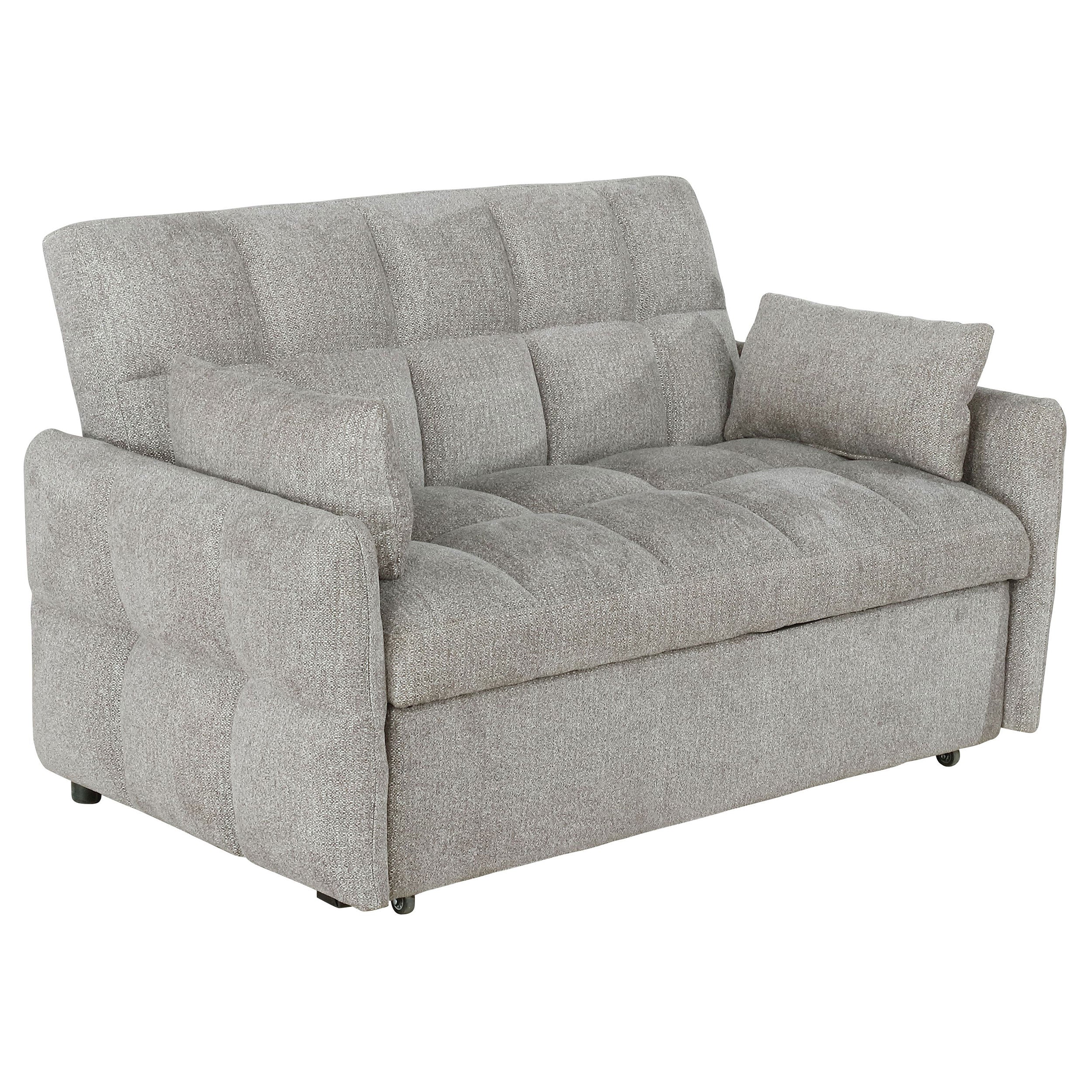 Cotswold Upholstered Convertible Sleeper Sofa Bed Light Grey-CoasterEssence