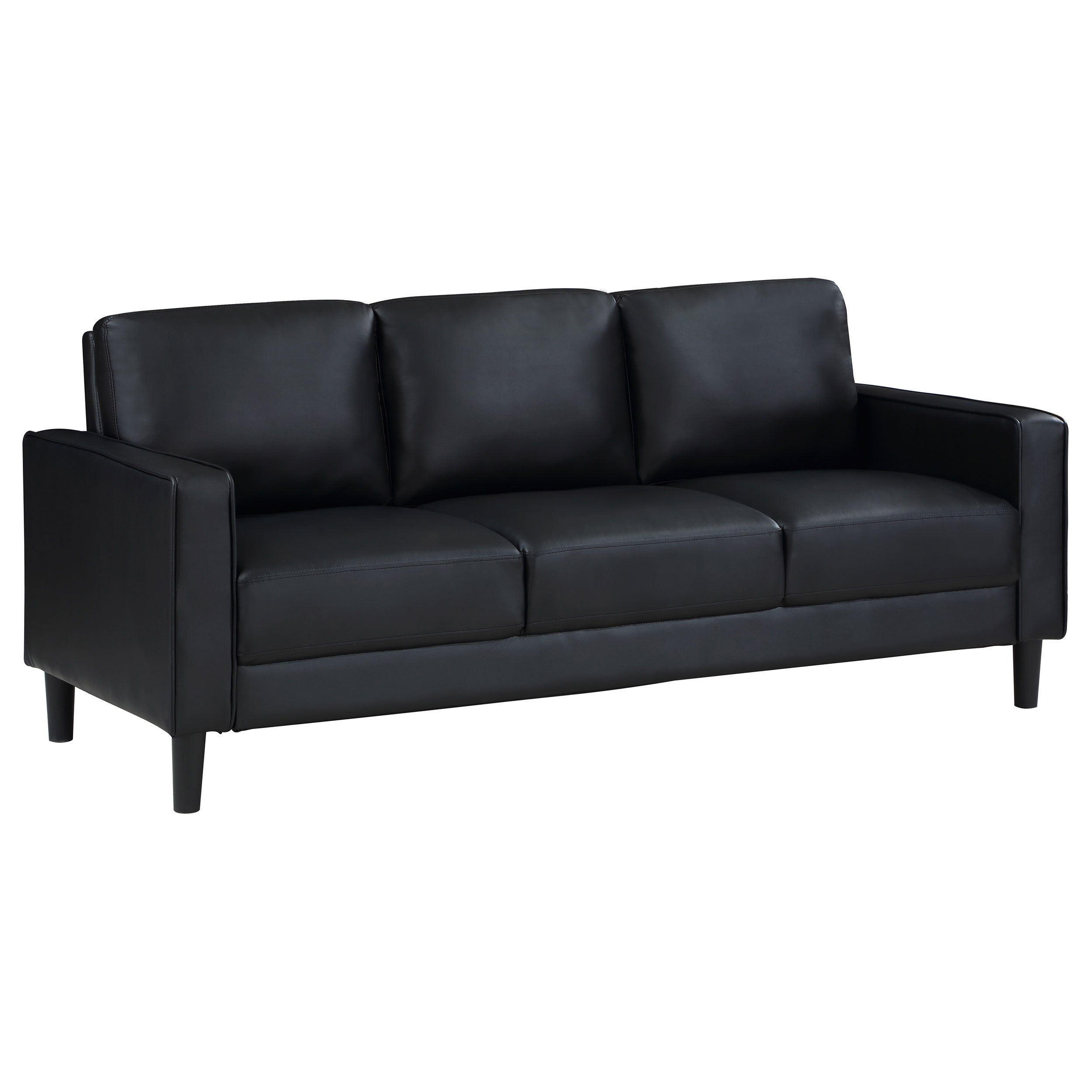 Ruth Upholstered Track Arm Sofa Black-