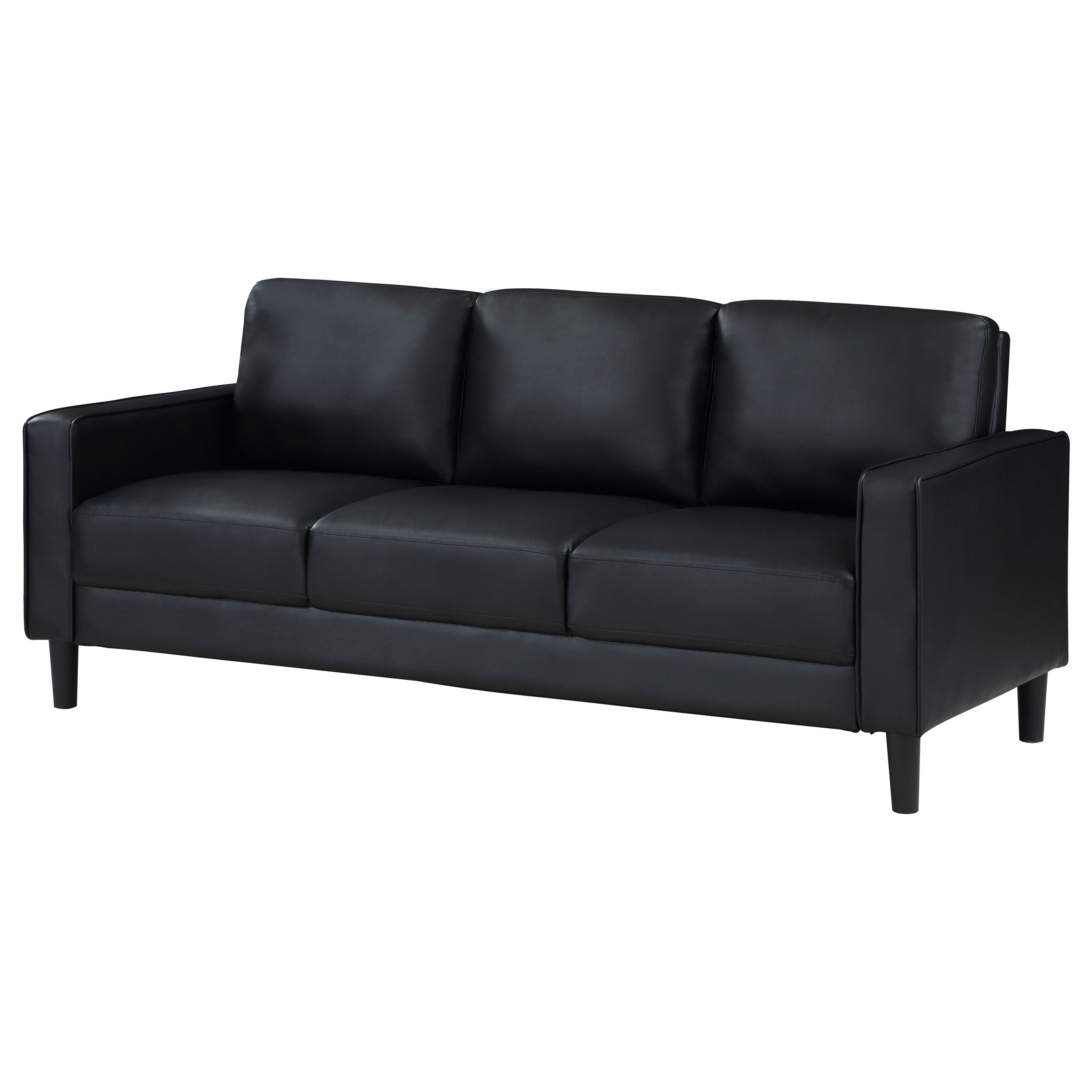 Ruth Upholstered Track Arm Sofa Black-