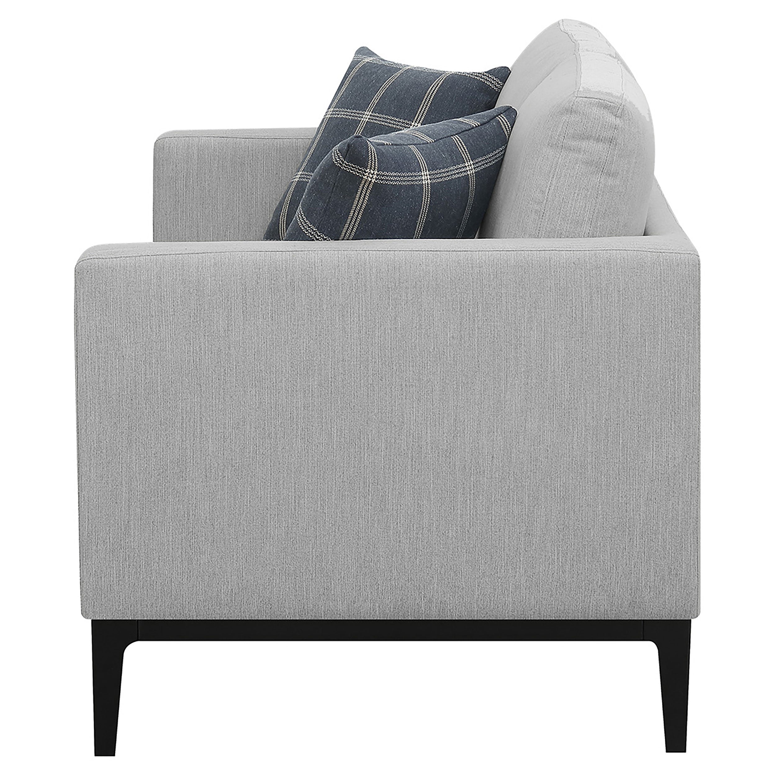 Apperson Upholstered Track Arm Loveseat Light Grey-CoasterElevations