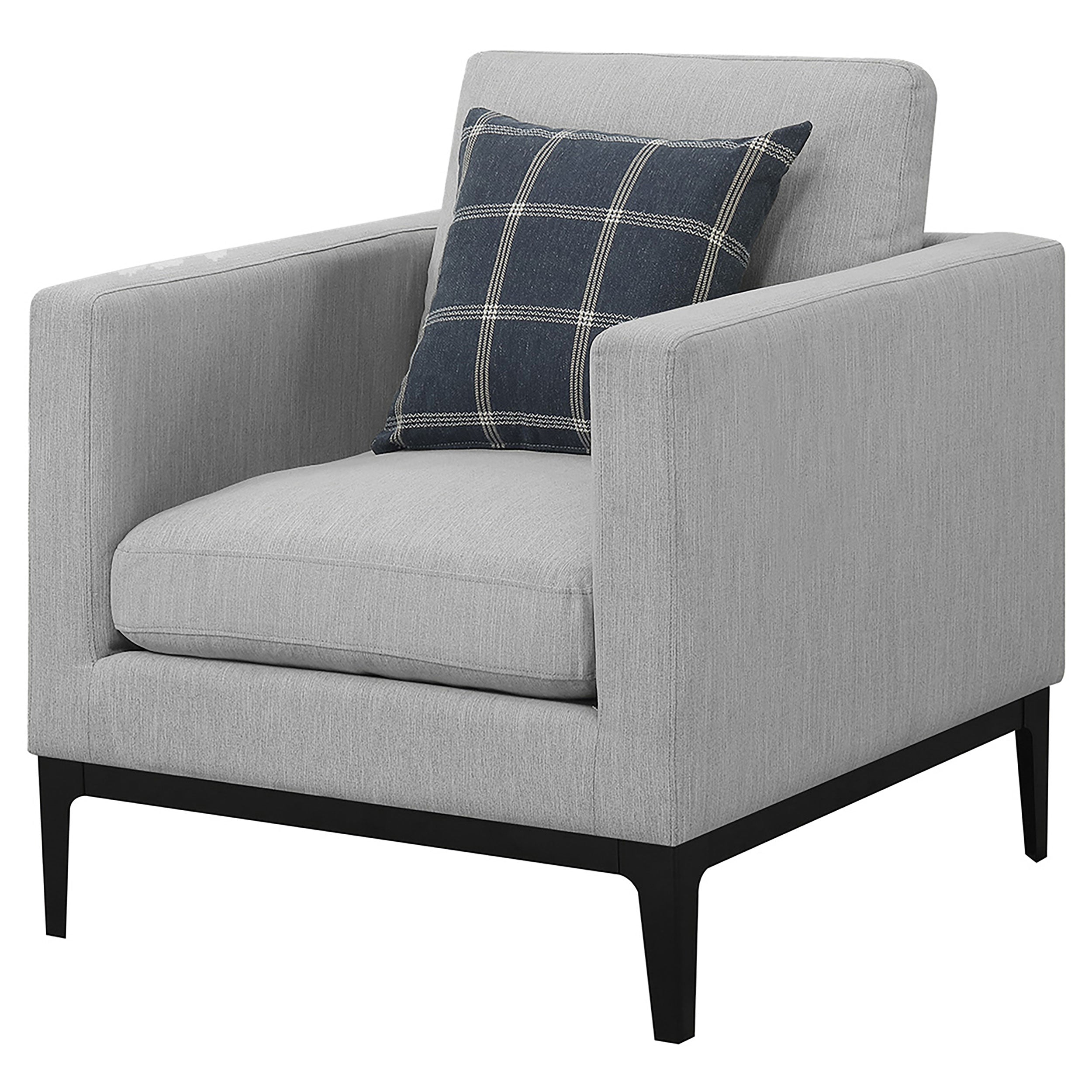 Apperson Upholstered Track Arm Accent Chair Light Grey-CoasterElevations