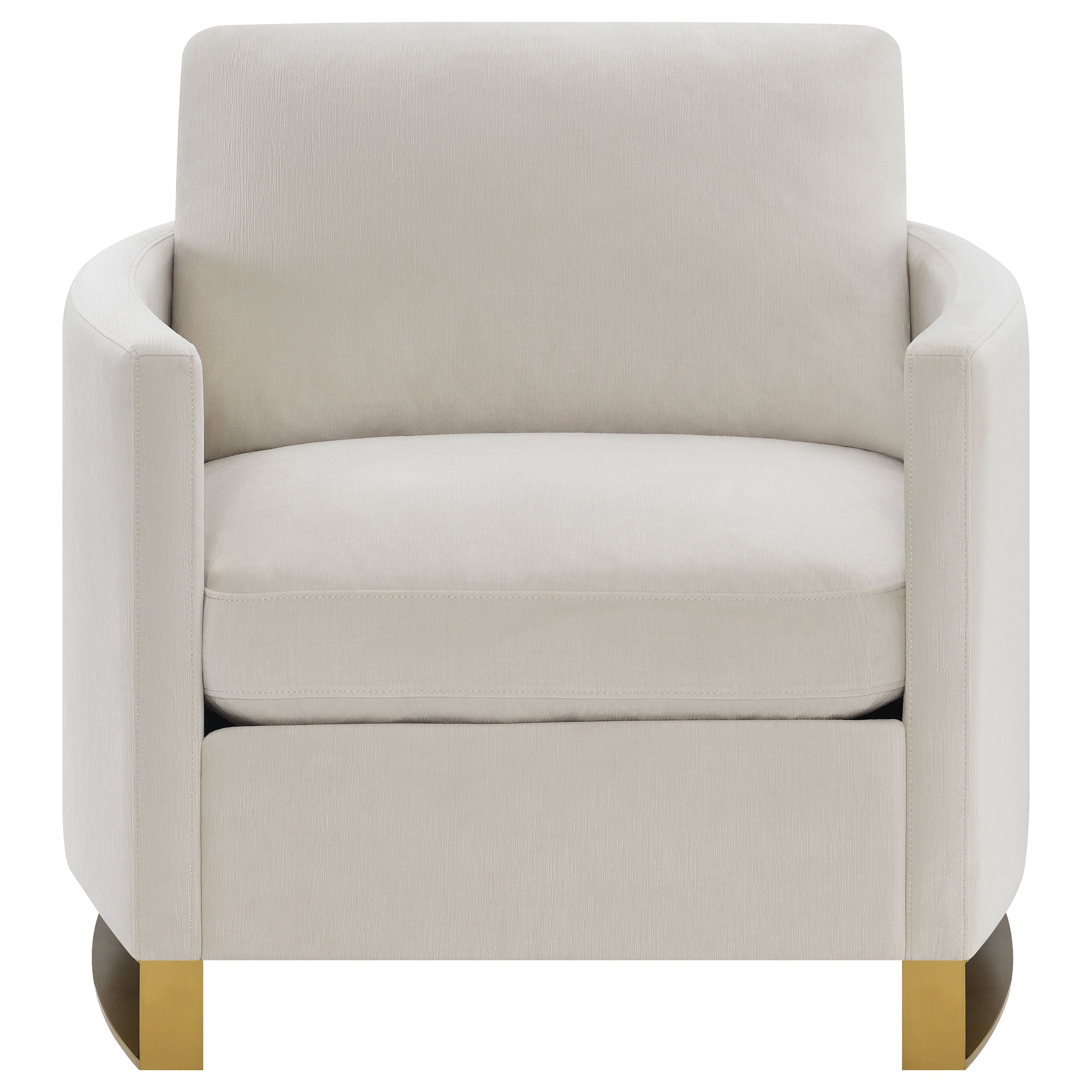 Corliss Upholstered Curved Track Arm Chair Beige-CoasterElevations