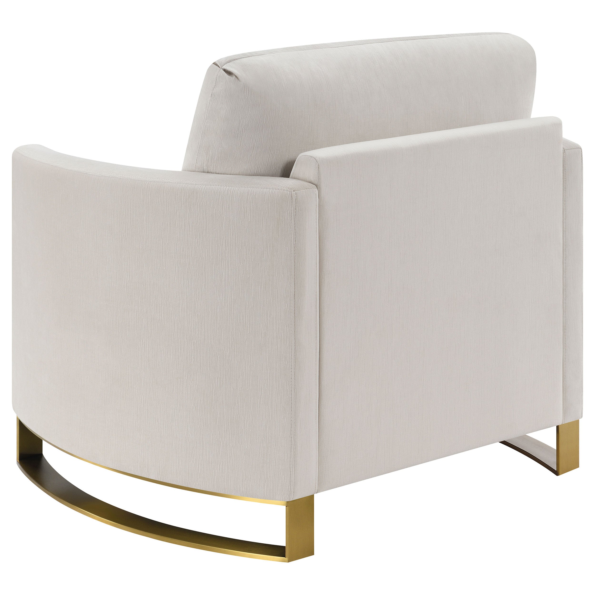 Corliss Upholstered Curved Track Arm Chair Beige-CoasterElevations