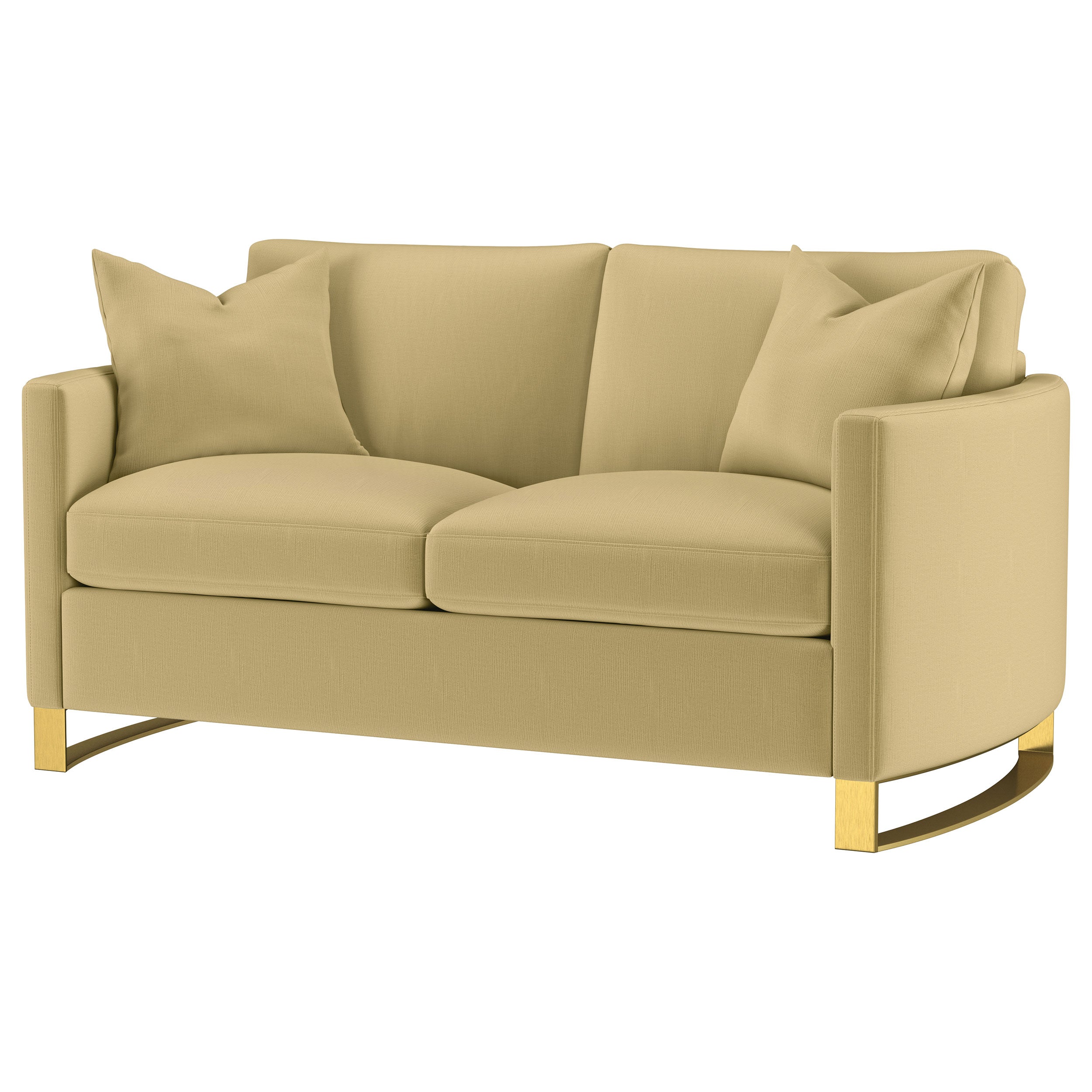 Corliss Upholstered Curved Track Arm Loveseat Camel-
