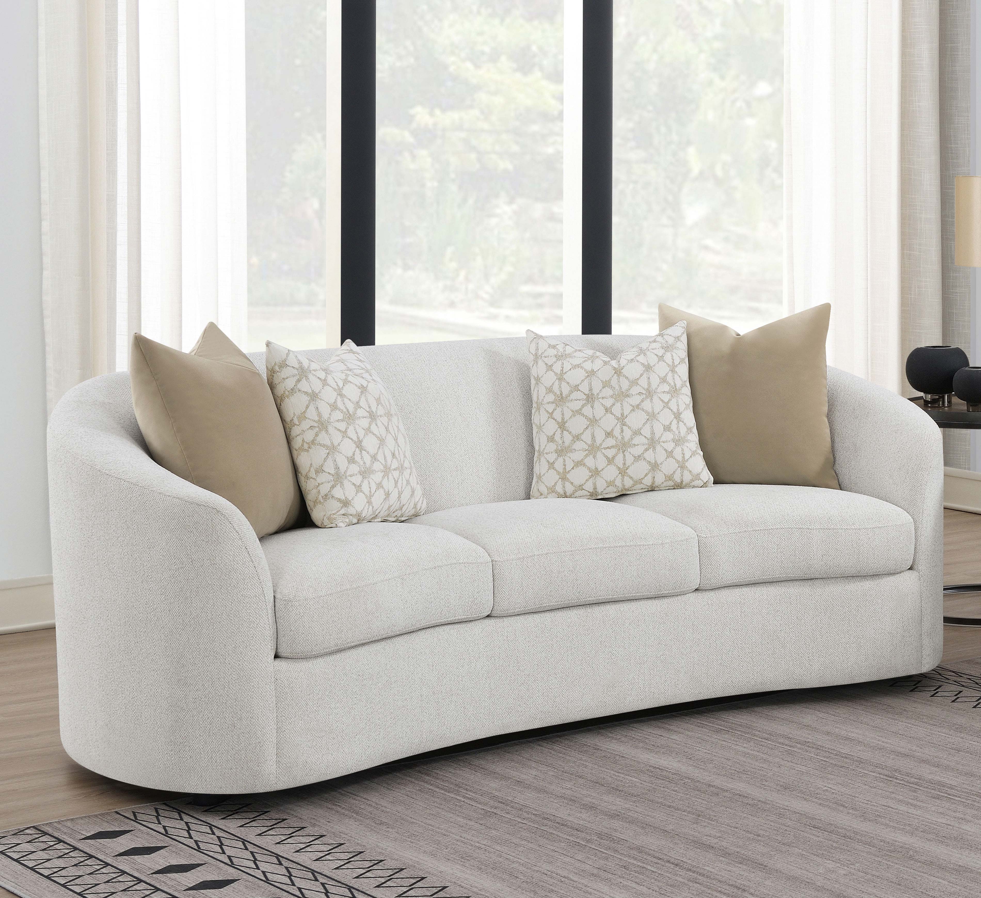 Rainn Boucle Upholstered Sloped Arm Sofa Latte-CoasterEssence