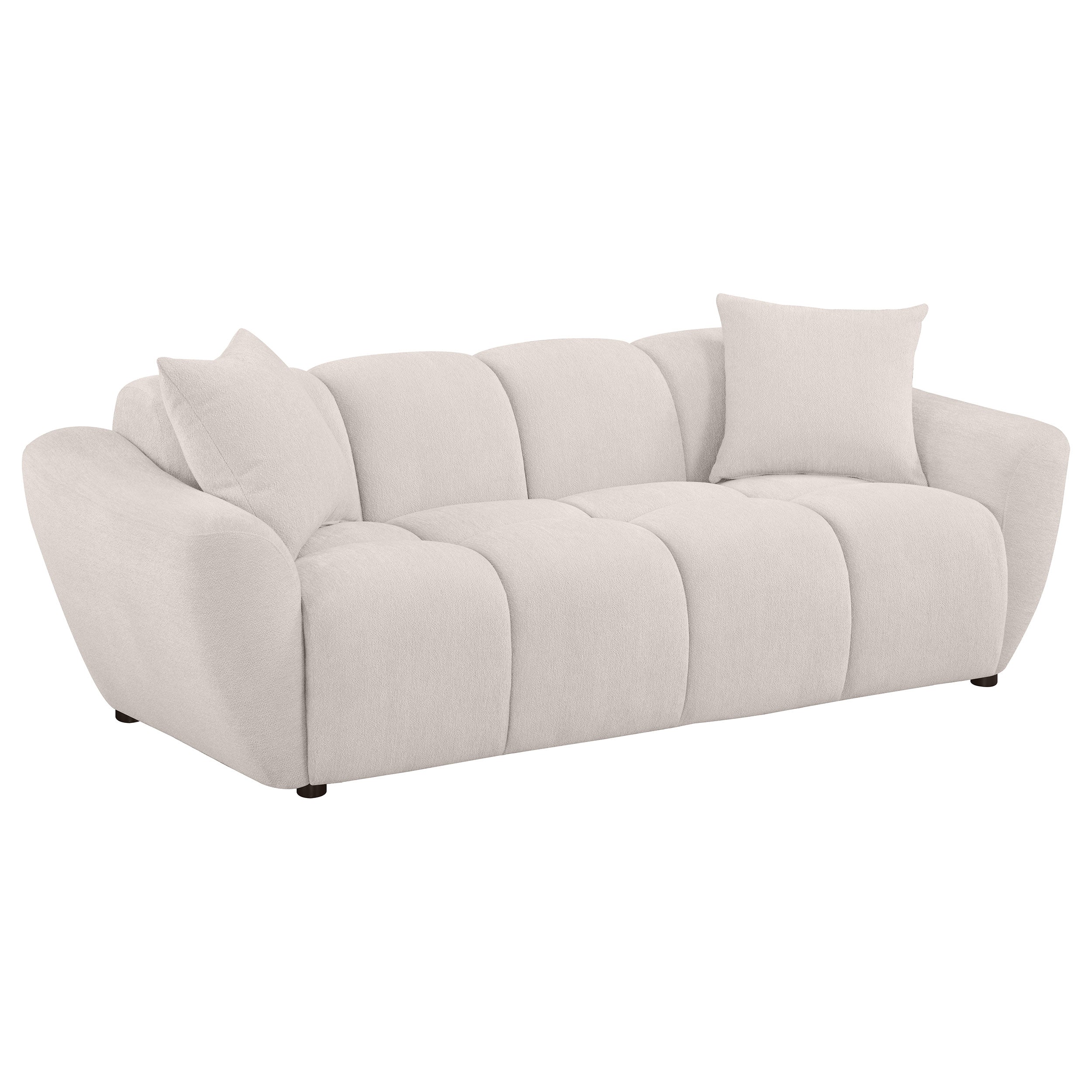 Destino Chenille Upholstered Splayed Arm Sofa Greige-