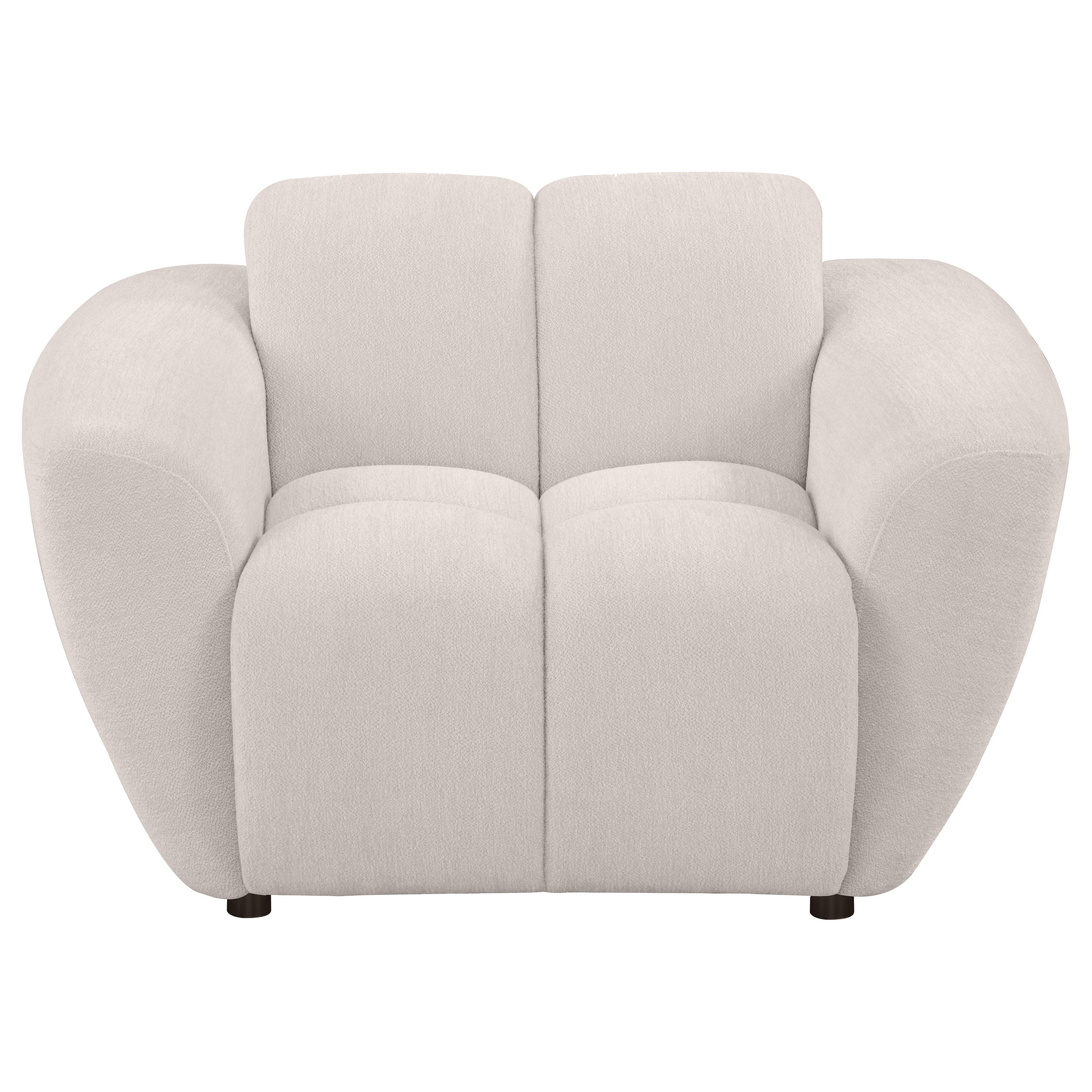 Destino Chenille Upholstered Splayed Arm Accent Chair Greige-