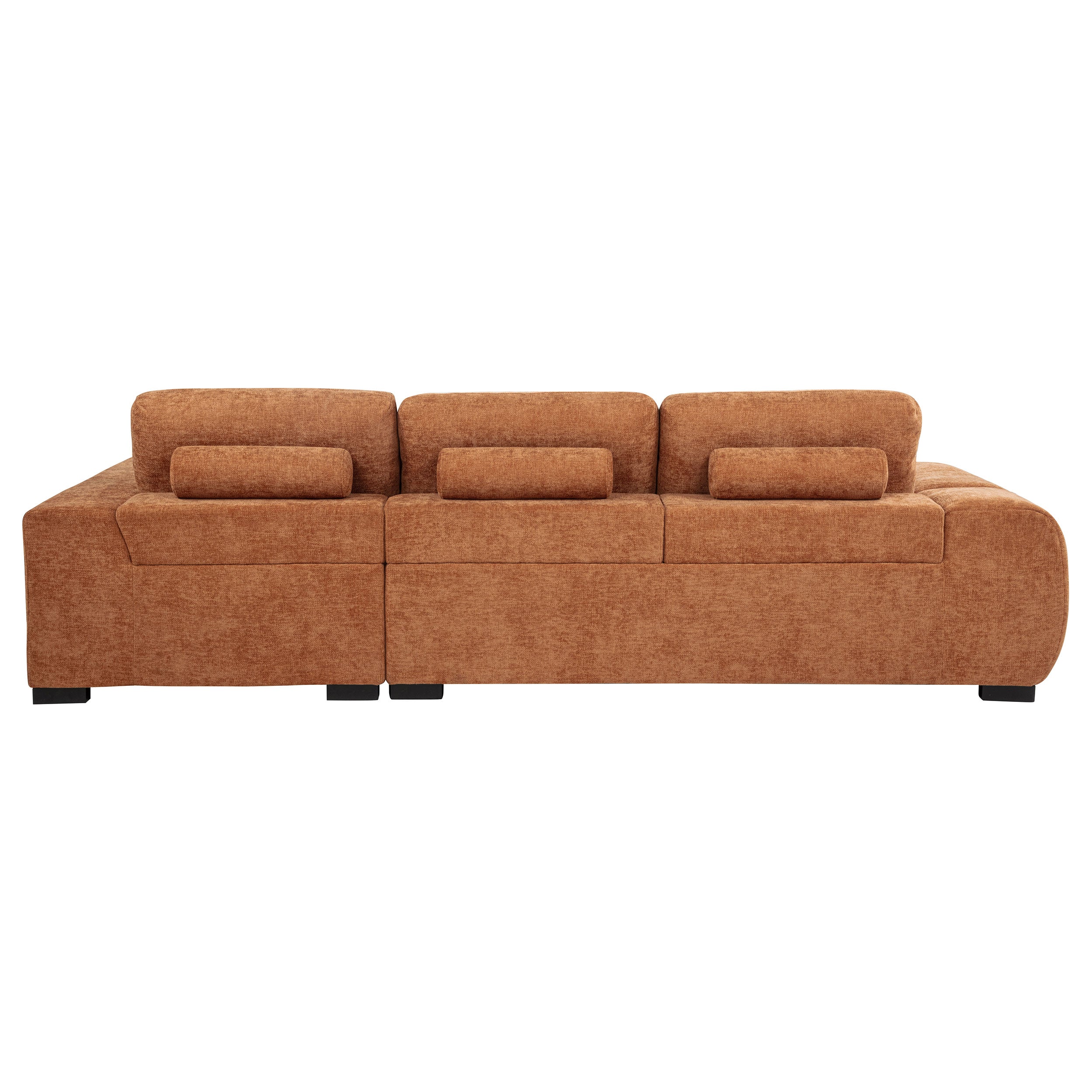 Octavia Upholstered Sectional Chaise Sofa Orange-