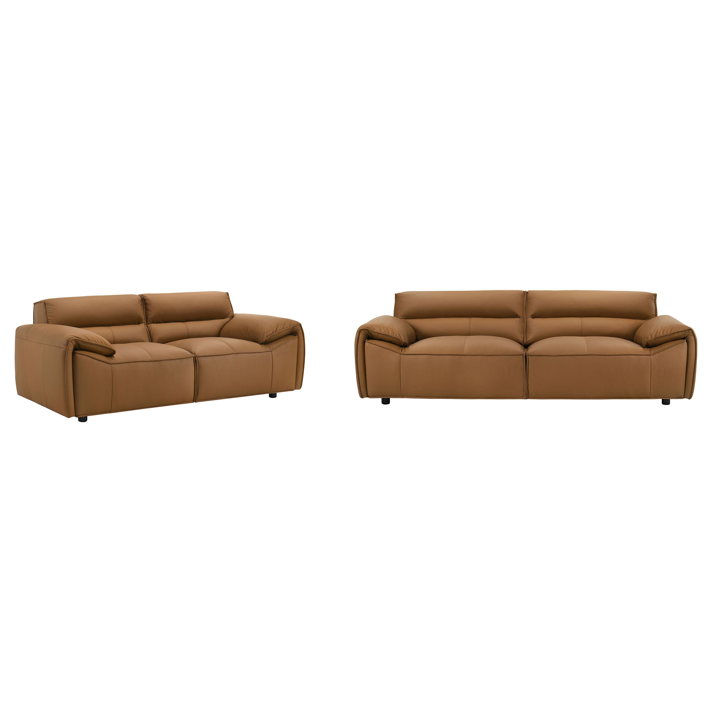 Buxton 2-piece Leather Upholstered Sofa Set Orange-