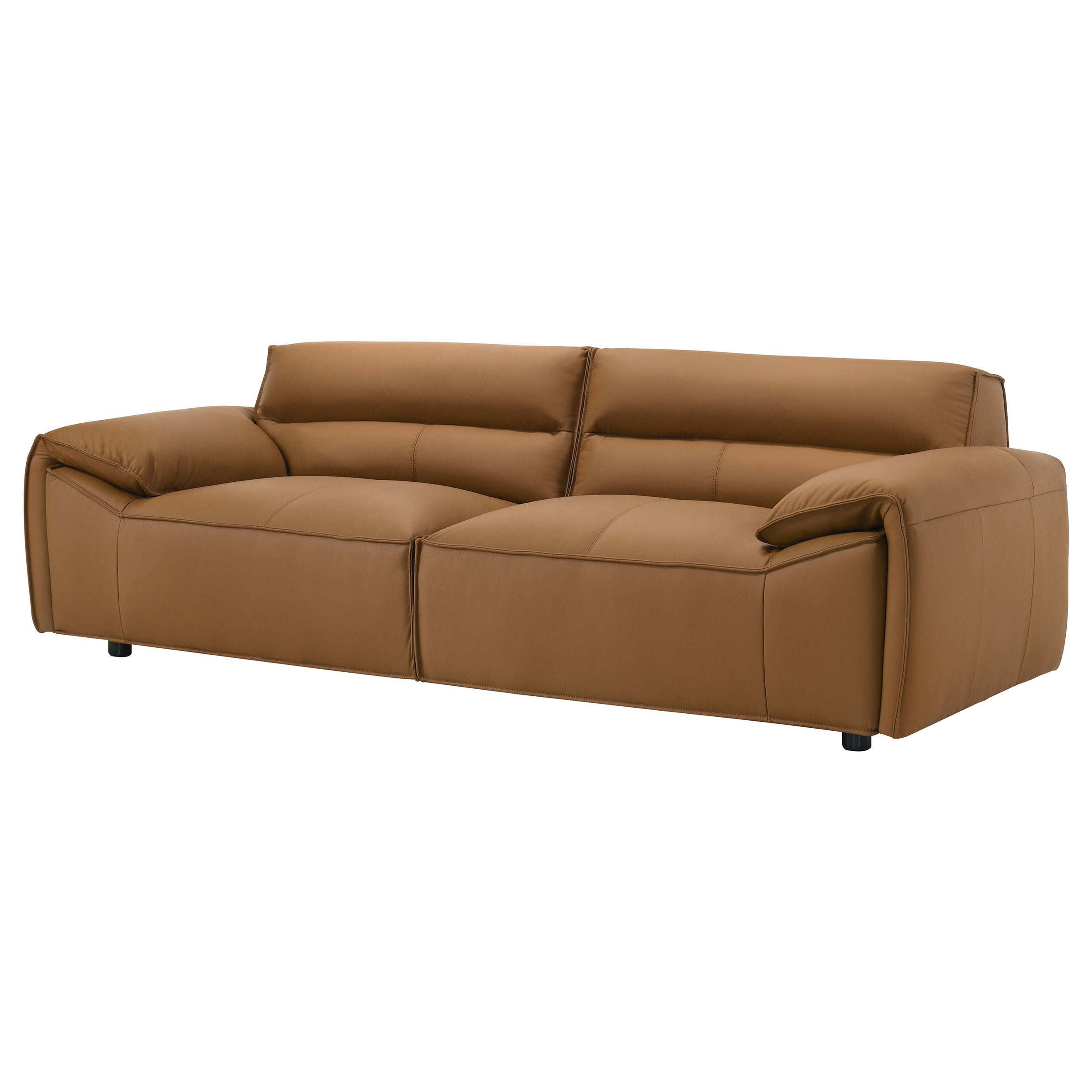 Buxton Top Grain Leather Upholstered Sofa Orange-