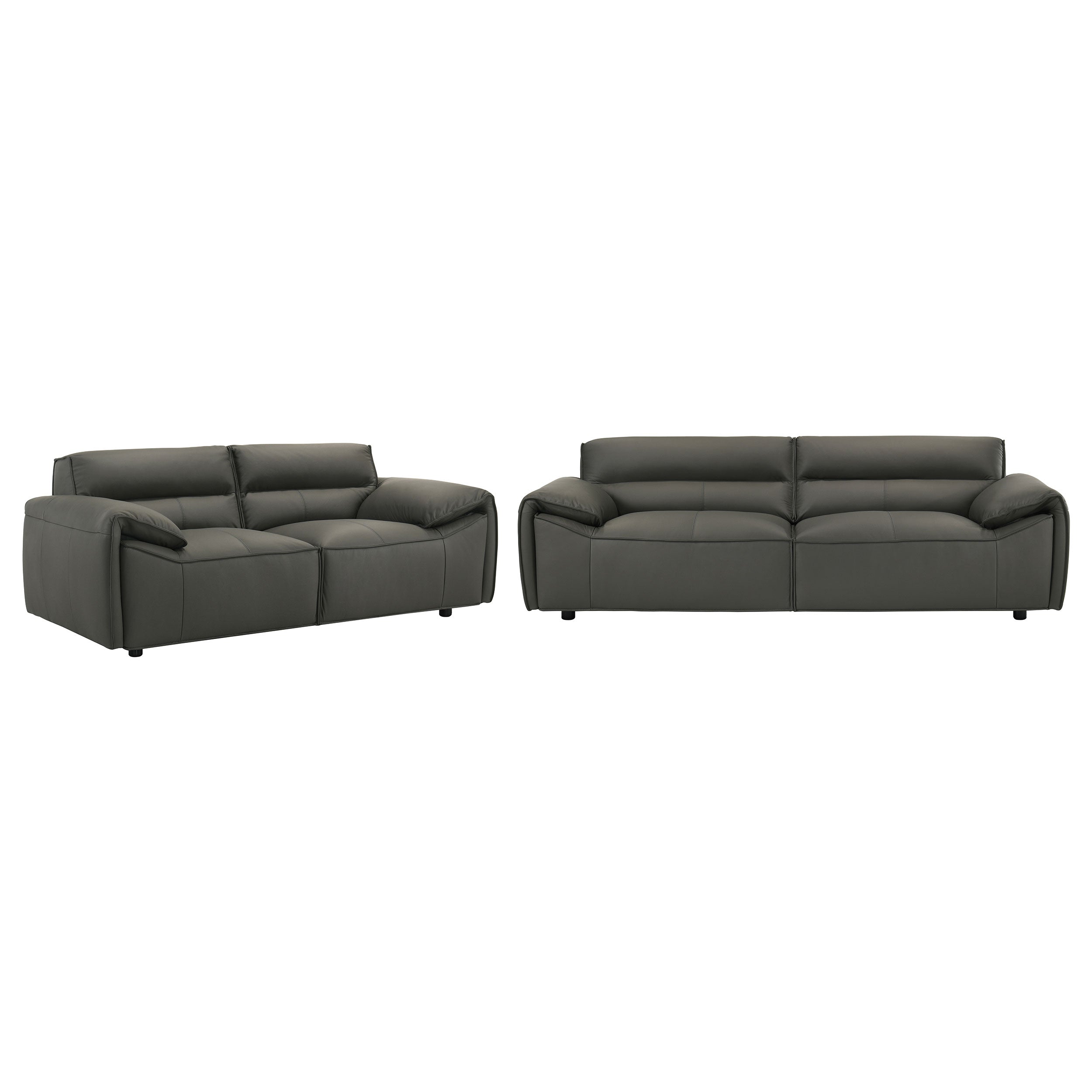 Buxton 2-piece Leather Upholstered Sofa Set Graphite-