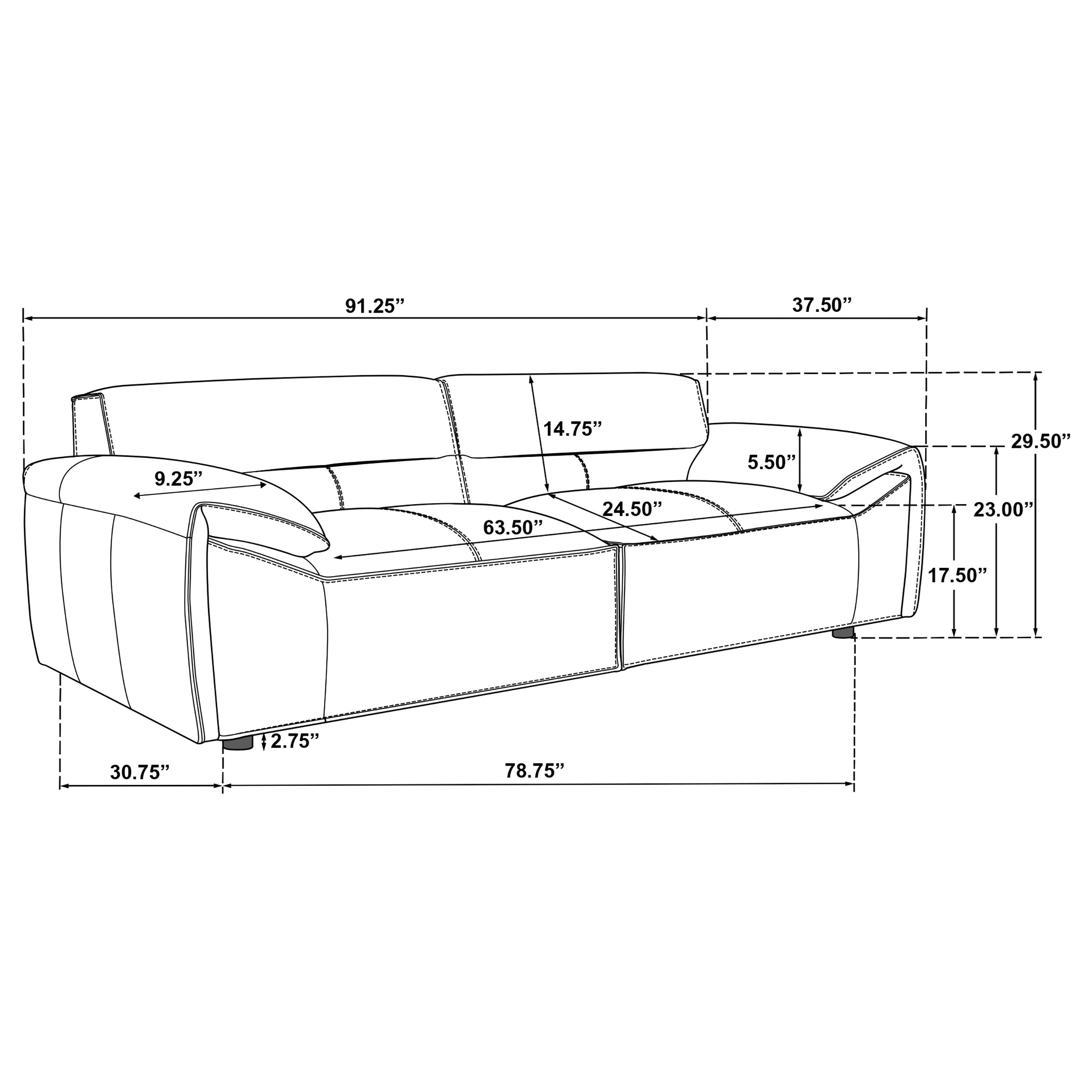 Buxton 2-piece Leather Upholstered Sofa Set Graphite-