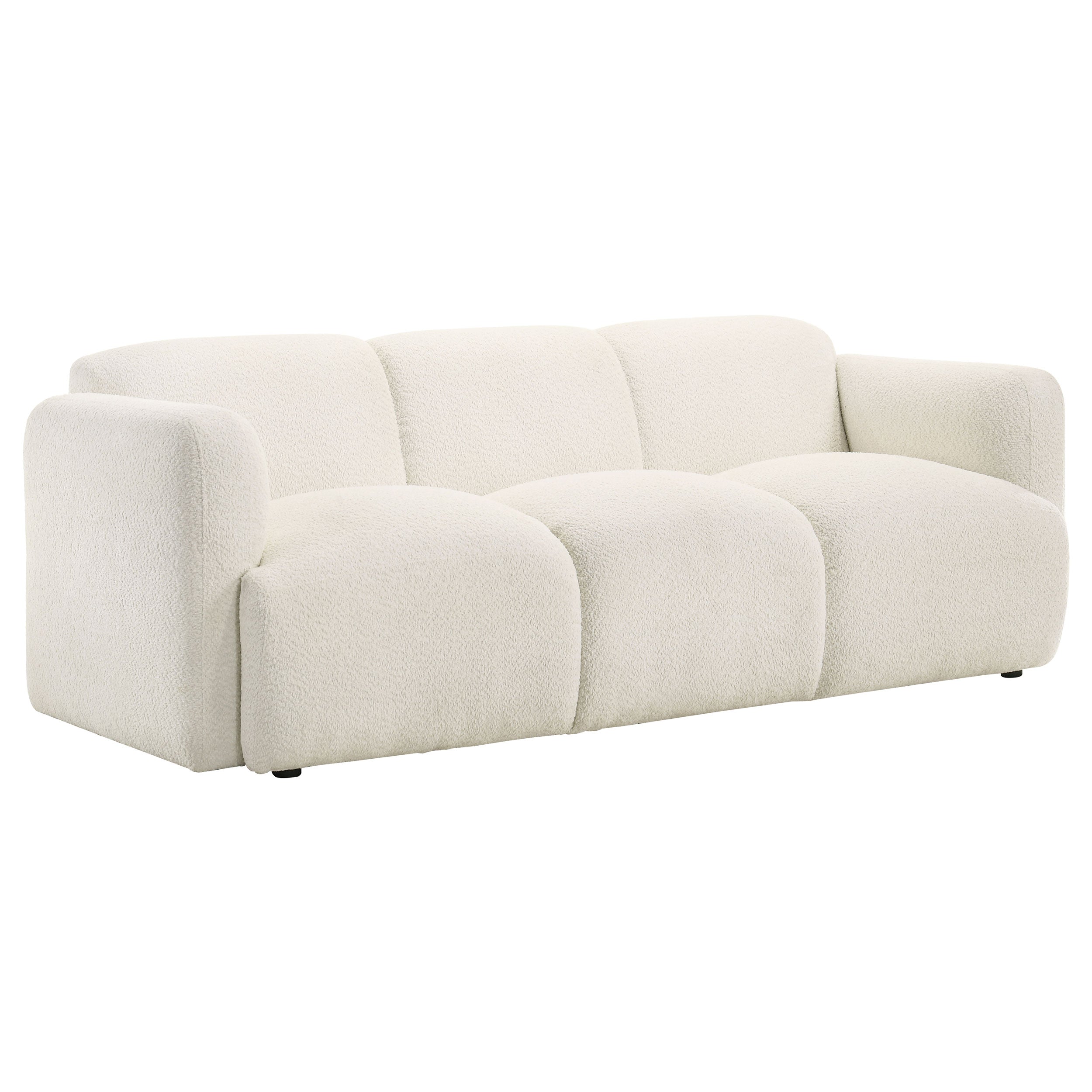 Dorset Fabric Upholstered Round Track Arm Sofa White-